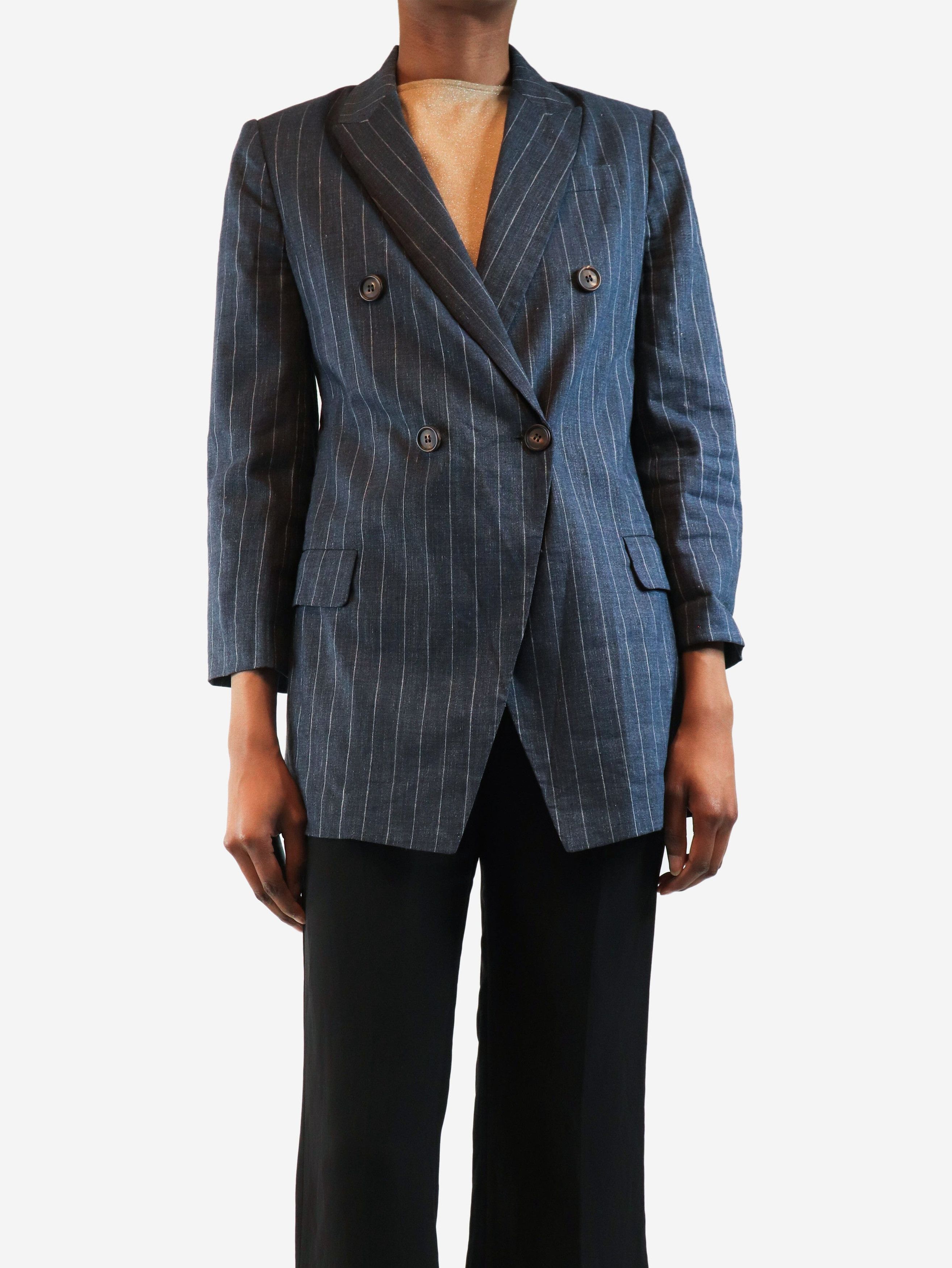 Brunello Cucinelli Grey pinstripe blazer - UK 8 Size S / US 4 / IT 40 - 4 Thumbnail