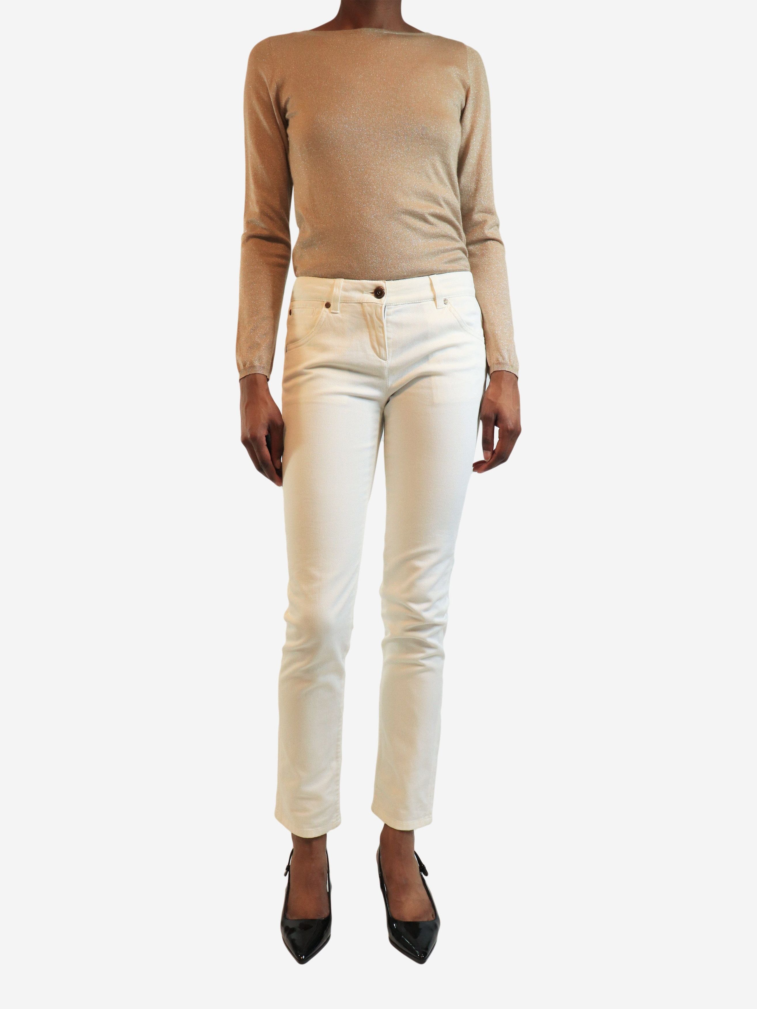 Brunello Cucinelli White skinny-fit jeans - UK 8 Size 26" / US 2 / IT 38 - 3 Thumbnail