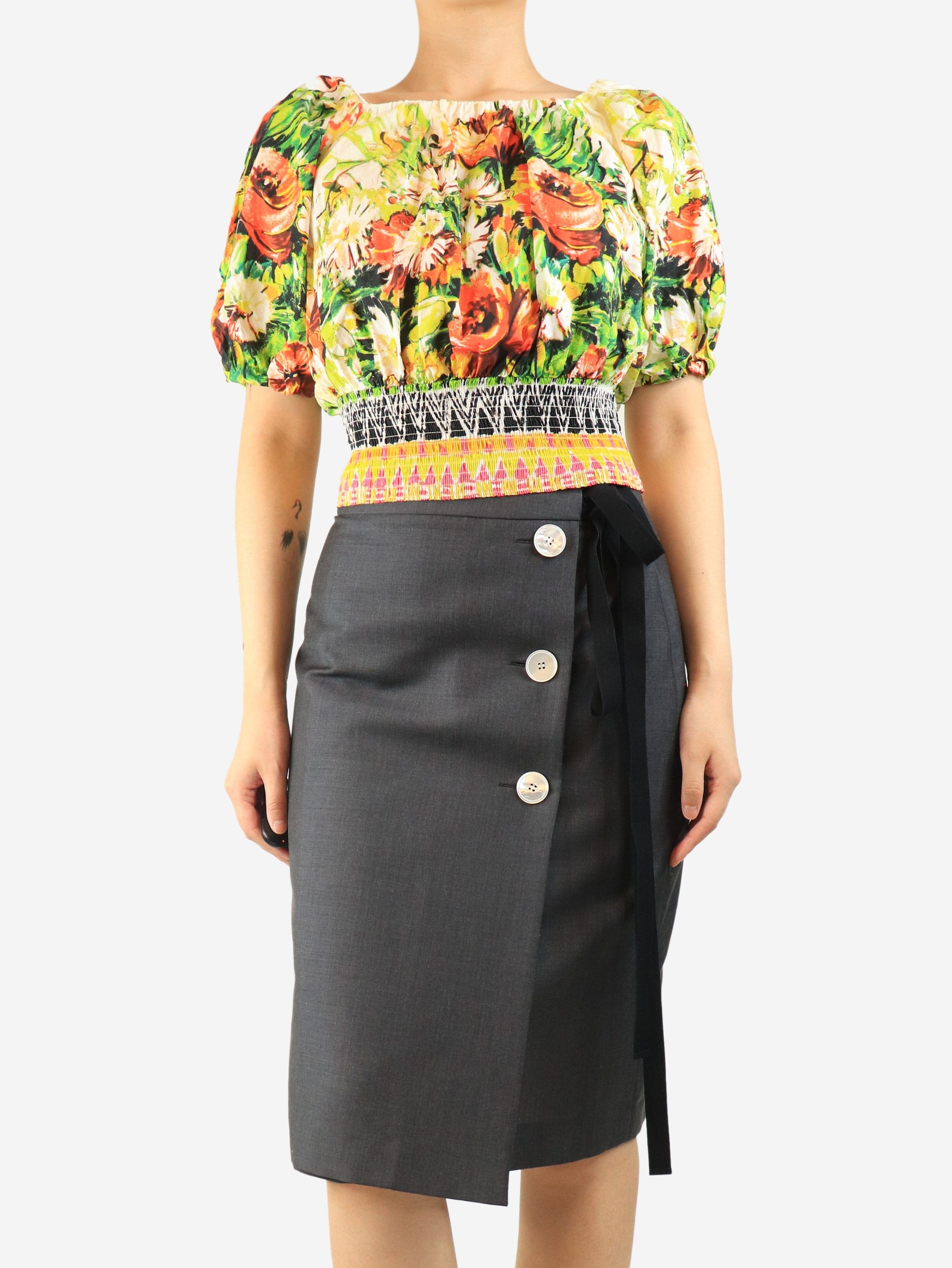 Prada Multicolour floral printed top - UK 10 Size M / US 6-8 / IT 42-44 - 4 Thumbnail