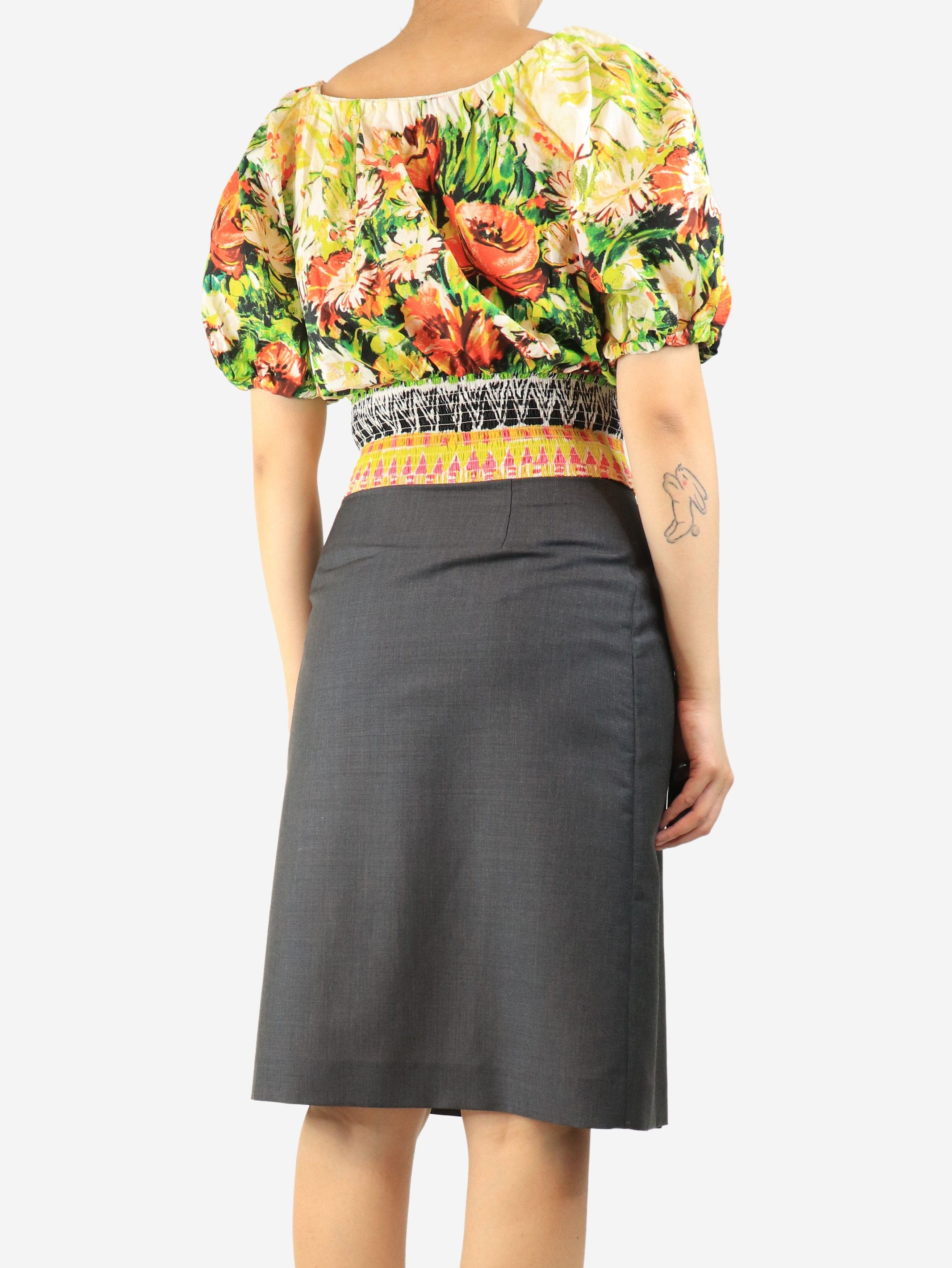 Prada Multicolour floral printed top - UK 10 Size M / US 6-8 / IT 42-44 - 3 Thumbnail