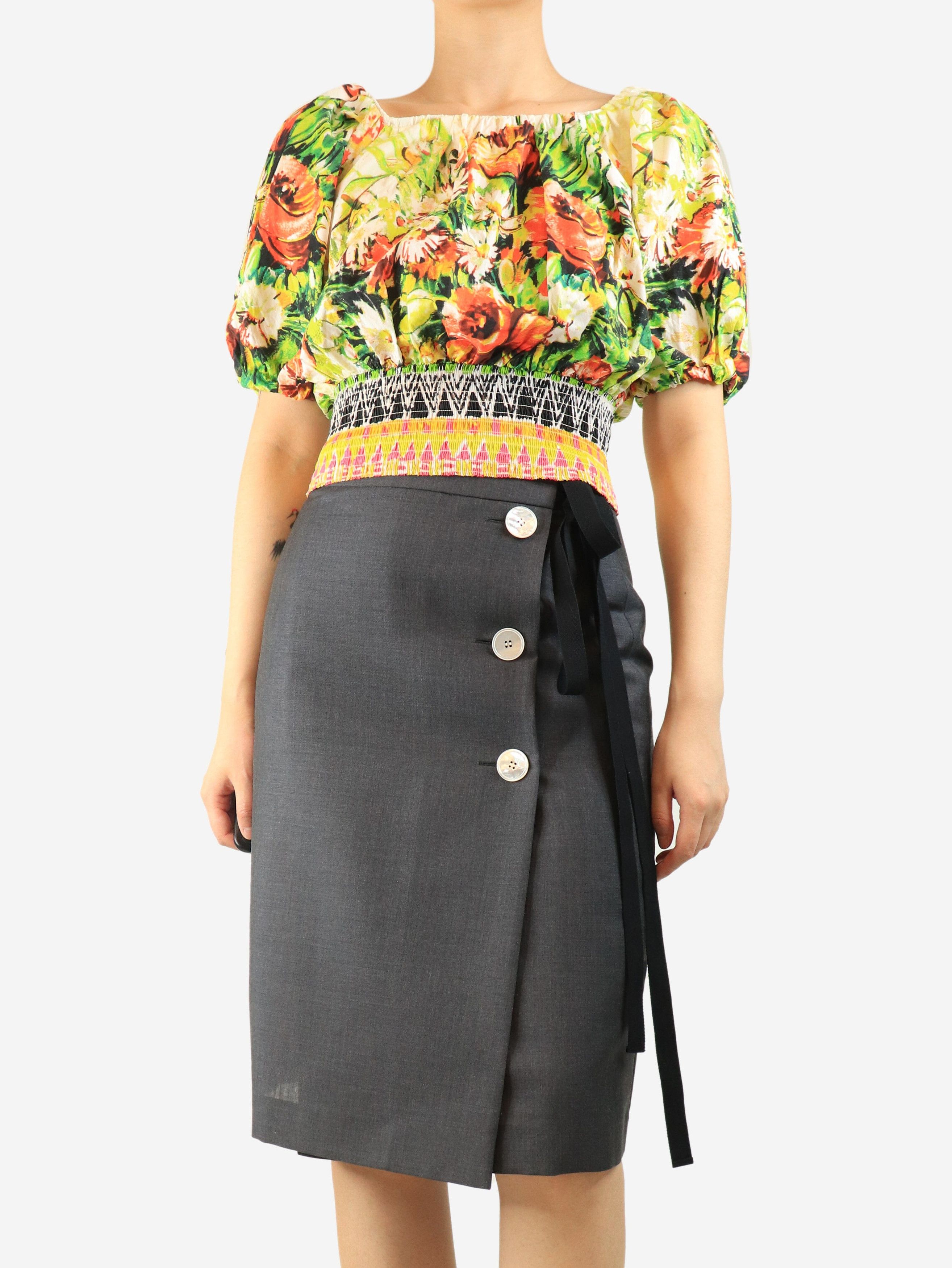 Prada Multicolour floral printed top - UK 10 Size M / US 6-8 / IT 42-44 - 2 Thumbnail