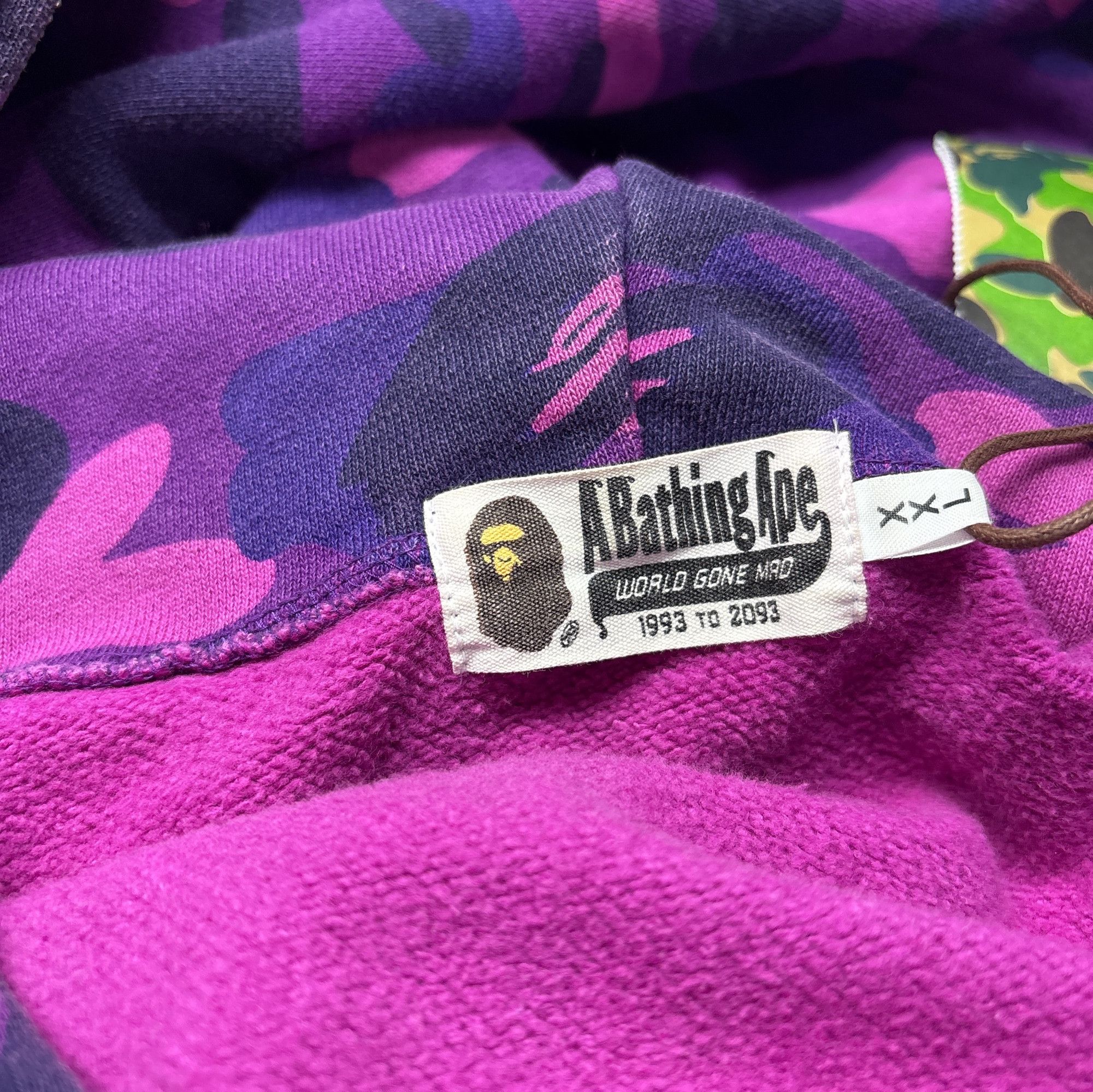Bape A BATHING APE Purple Camo Tiger Full Zip Hoodie Size XXL Size US XXL / EU 58 / 5 - 3 Thumbnail