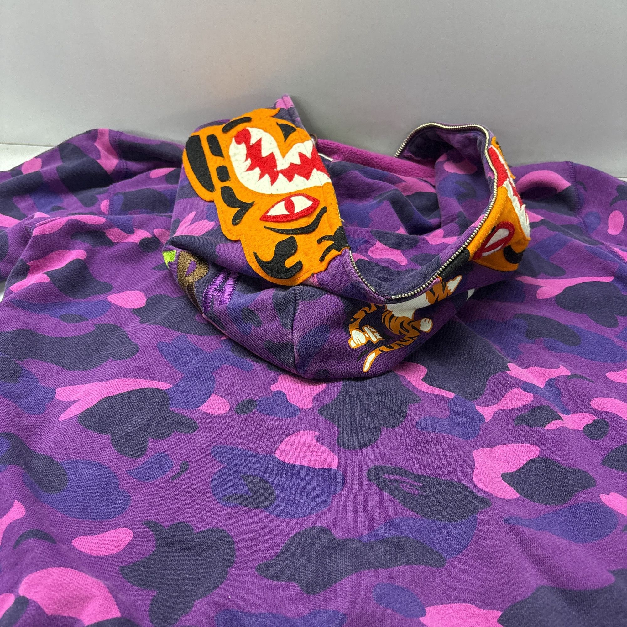 Bape A BATHING APE Purple Camo Tiger Full Zip Hoodie Size XXL Size US XXL / EU 58 / 5 - 6 Thumbnail