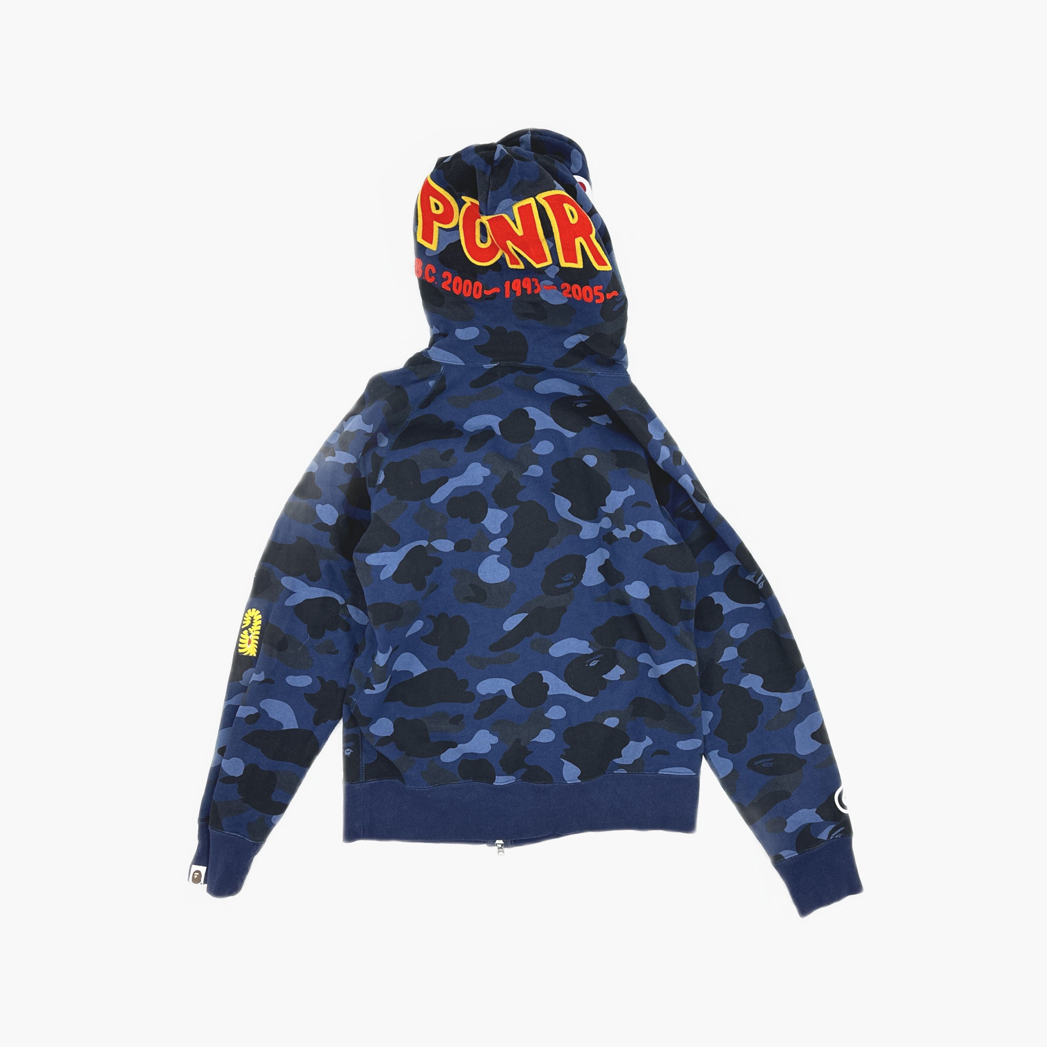 Bape A BATHING APE Blue Camo Shark Hoodie Size M Size US M / EU 48-50 / 2 - 2 Thumbnail