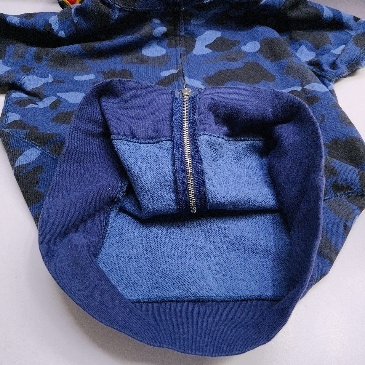 Bape A BATHING APE Blue Camo Shark Hoodie Size M Size US M / EU 48-50 / 2 - 11 Thumbnail