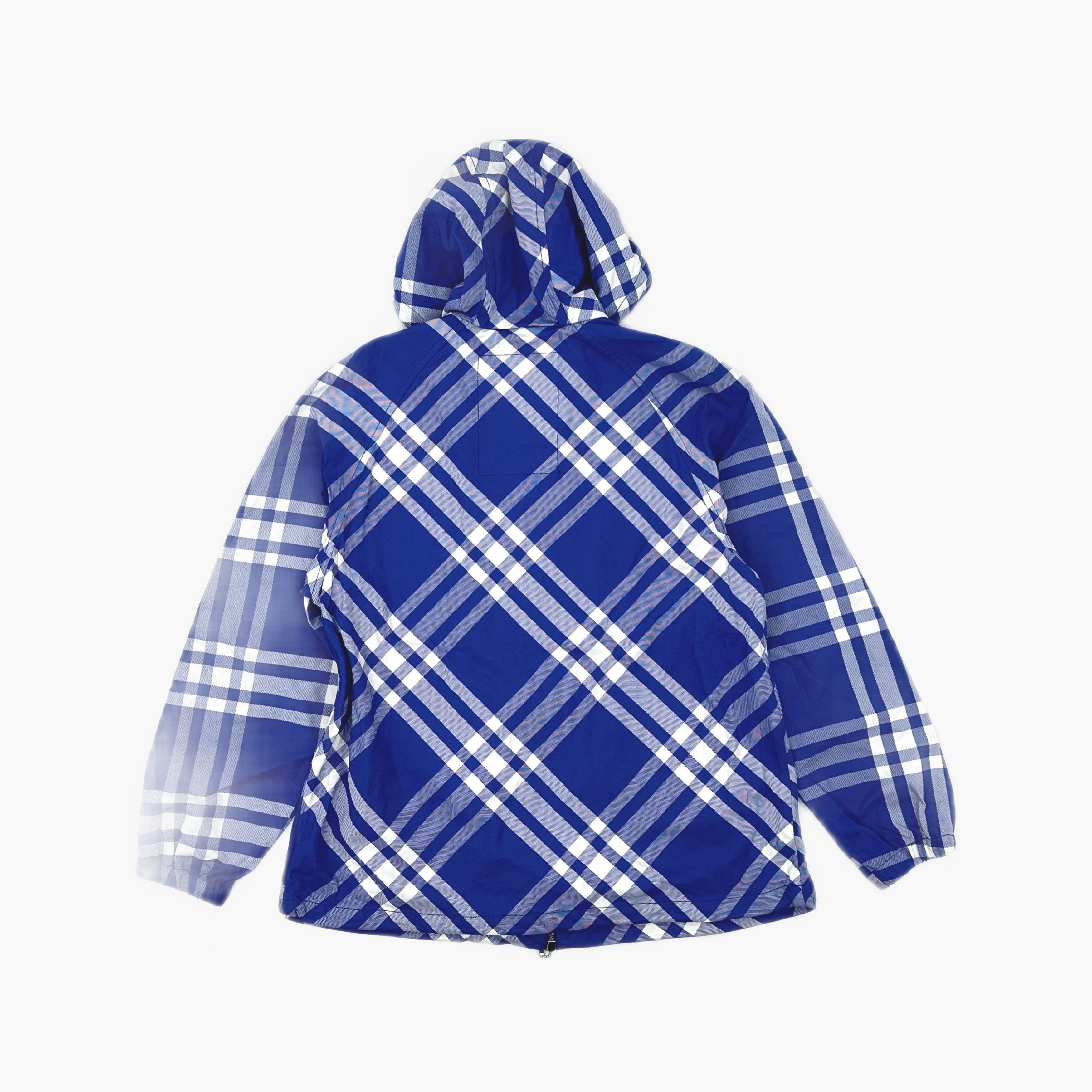Burberry Burberry Blue Check Hooded Jacket Size M Size US M / EU 48-50 / 2 - 2 Thumbnail