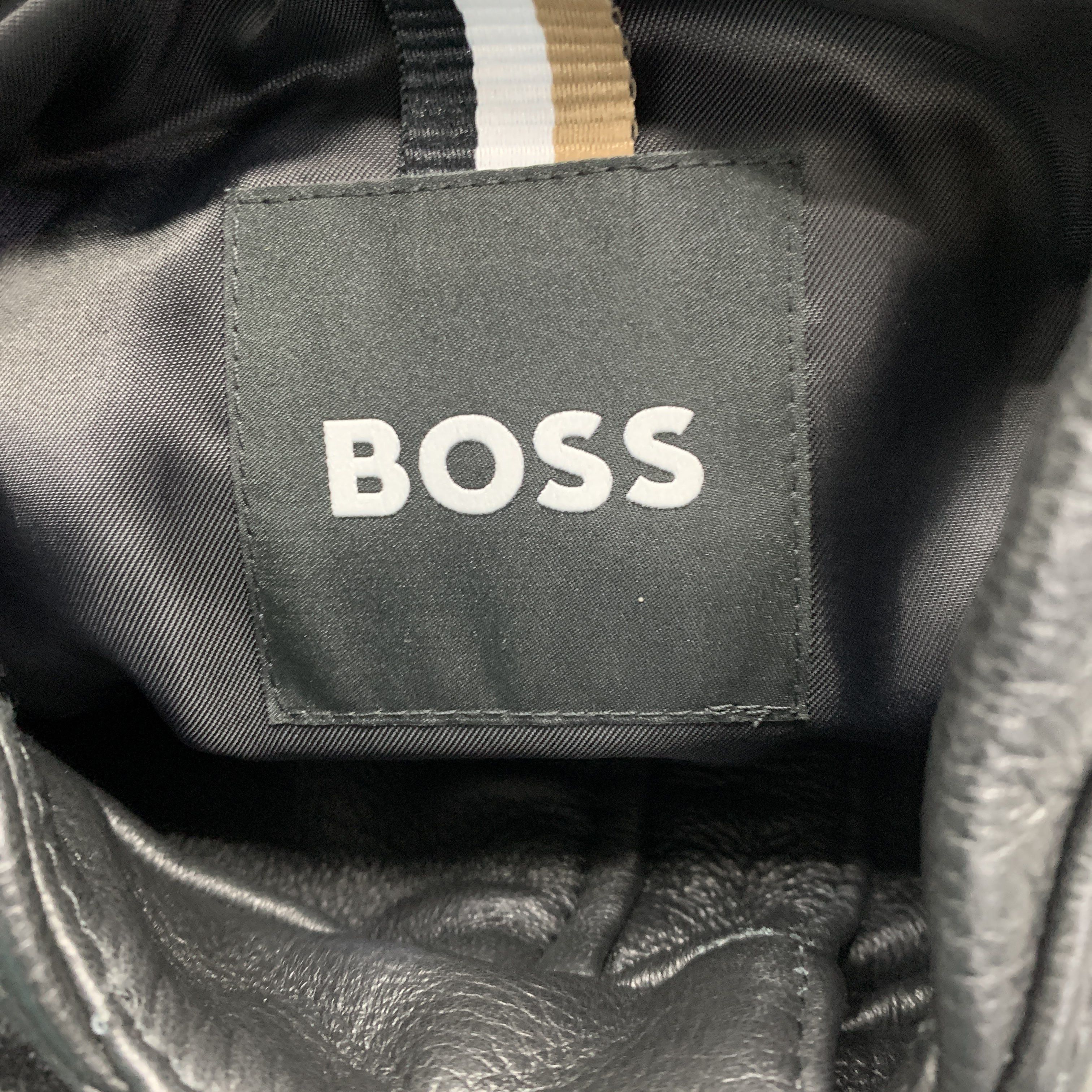 Hugo Boss BOSS Black Leather Jacket Size L Size US L / EU 52-54 / 3 - 2 Thumbnail