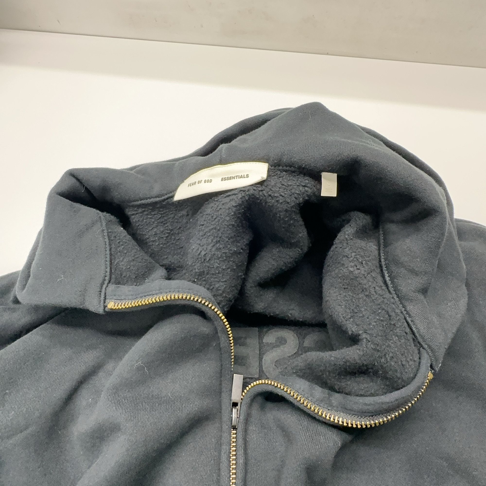 FOG Fear of God Essentials Fleece Zip-Up Hoodie Black Size S Size US S / EU 44-46 / 1 - 5 Thumbnail