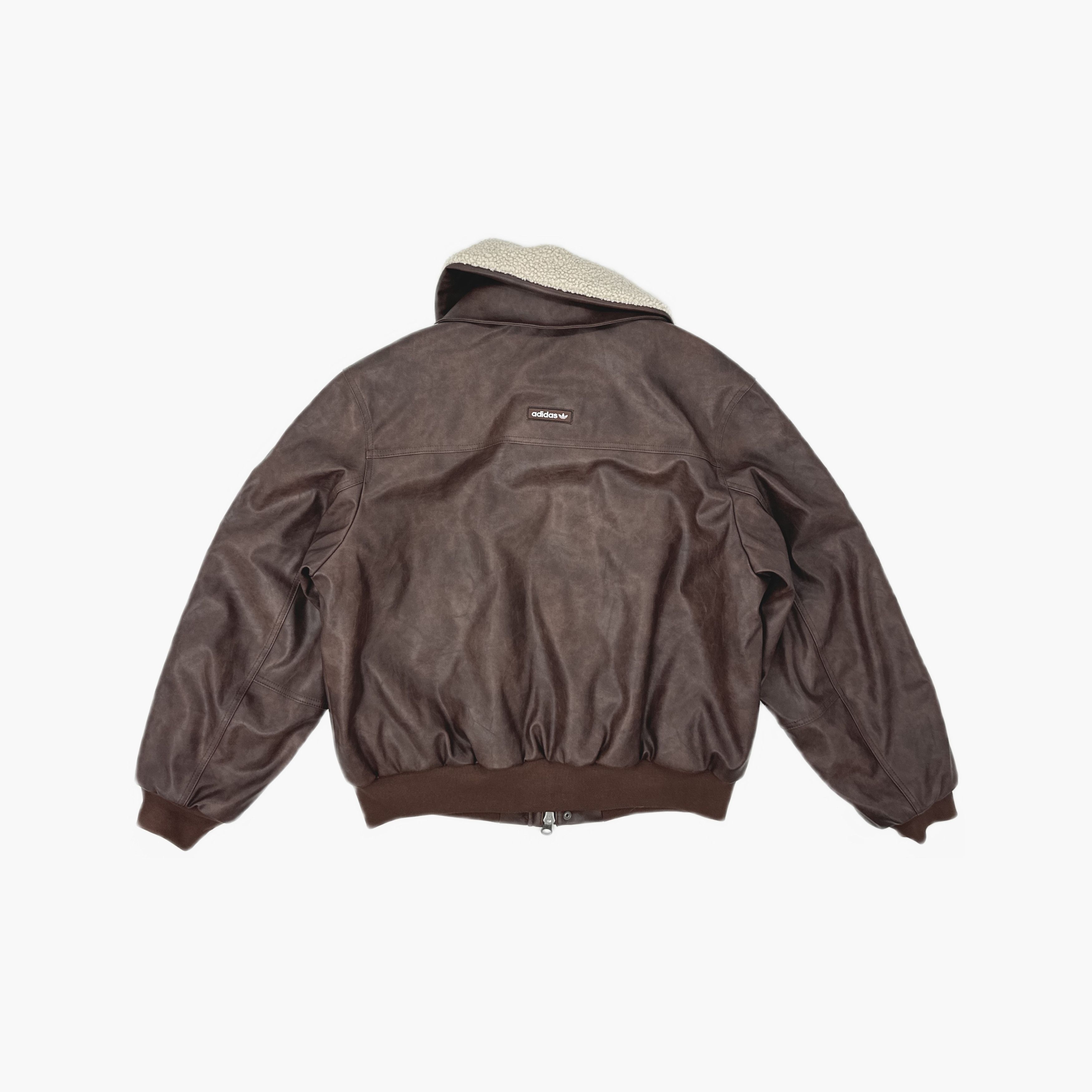 Adidas Adidas Originals Brown Shearling Collar Bomber Jacket M Size US M / EU 48-50 / 2 - 2 Thumbnail