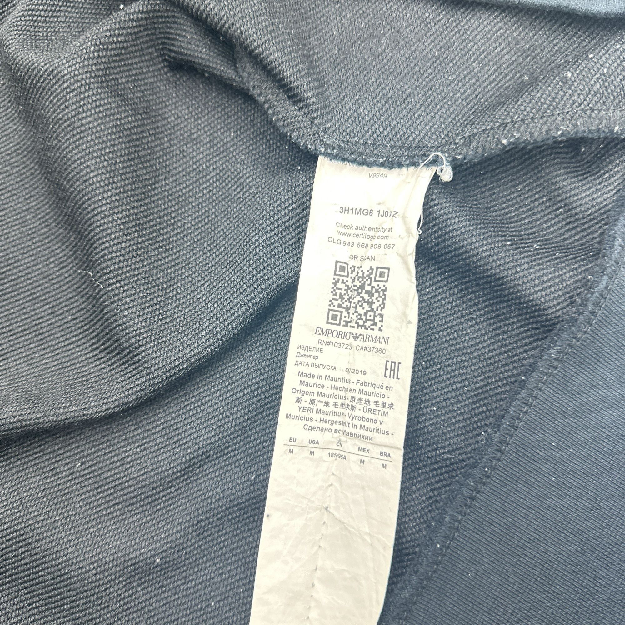 Emporio Armani Emporio Armani Logo Tape Zip-Up Hoodie Size M Size US M / EU 48-50 / 2 - 4 Thumbnail