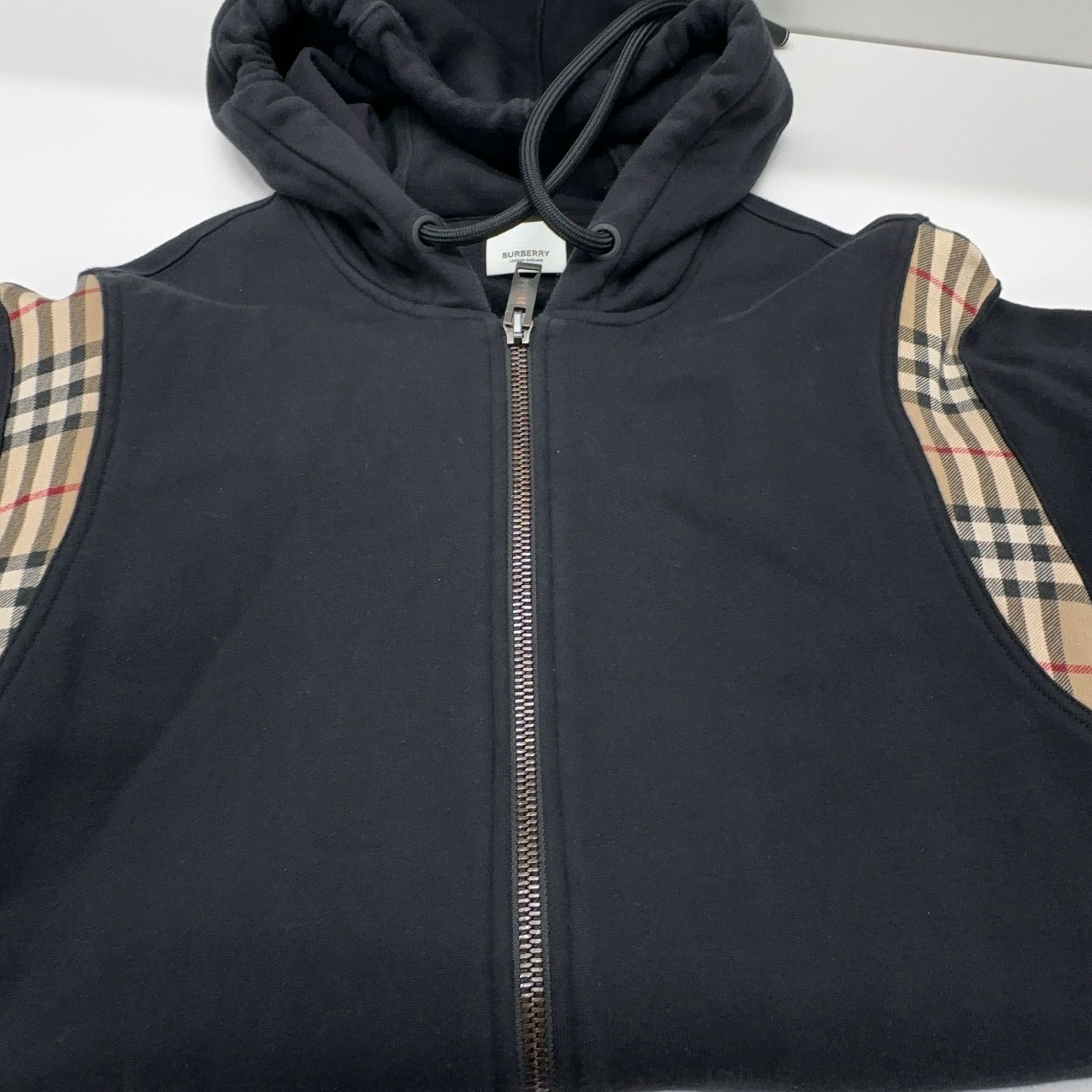 Burberry Burberry Check Panel Zip Hoodie Size M Size US M / EU 48-50 / 2 - 8 Thumbnail