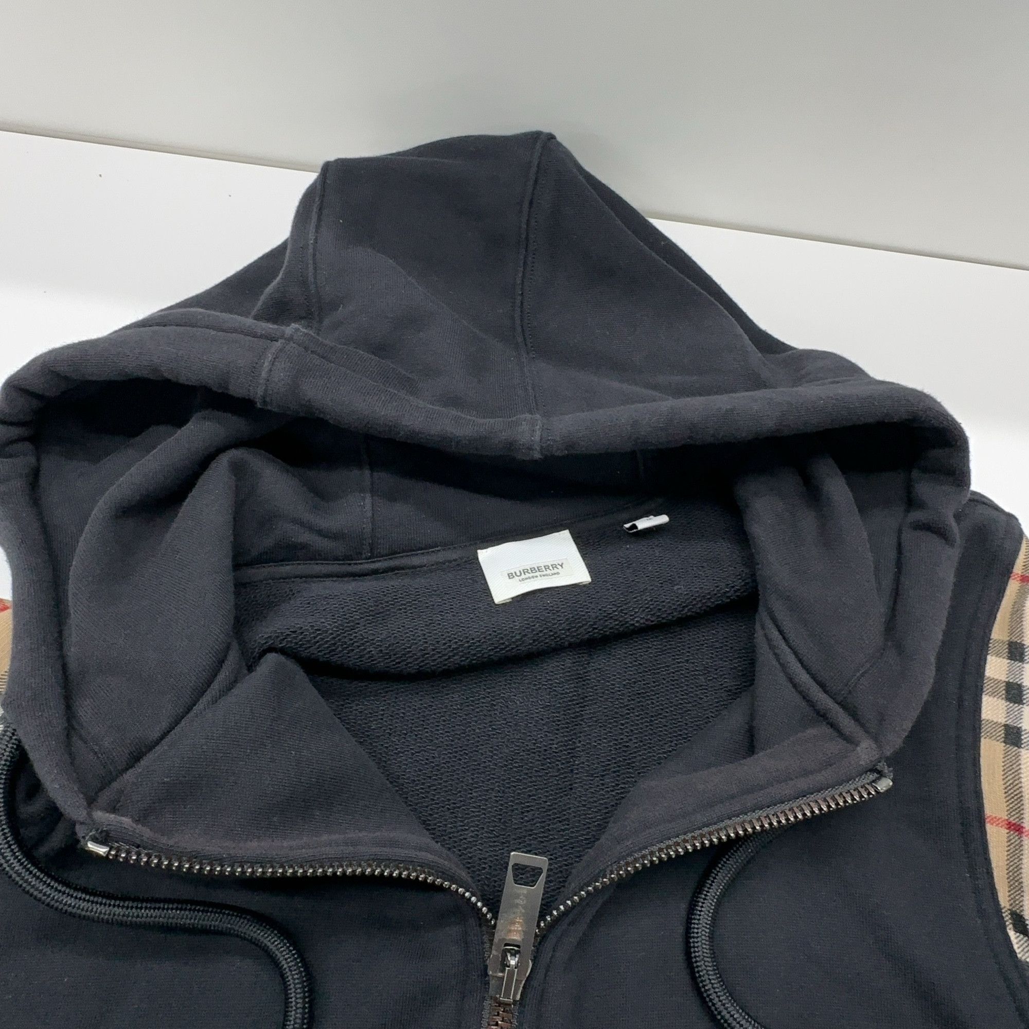 Burberry Burberry Check Panel Zip Hoodie Size M Size US M / EU 48-50 / 2 - 7 Thumbnail