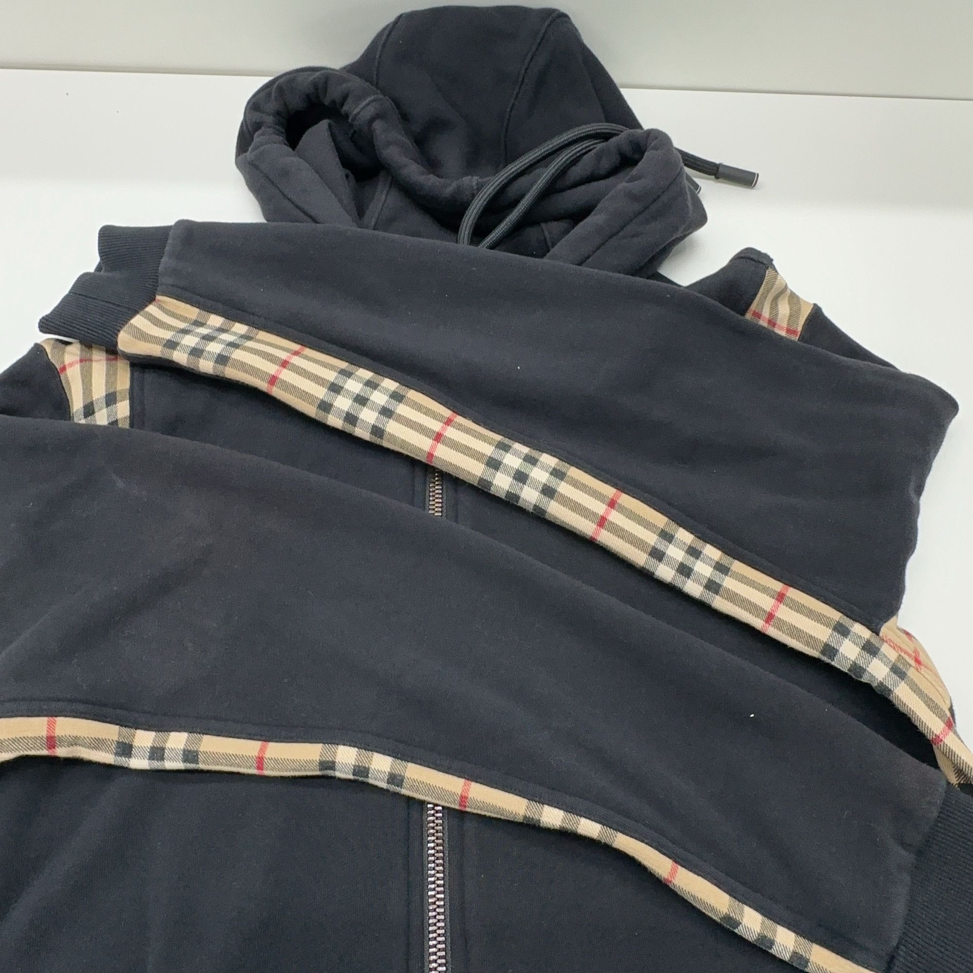 Burberry Burberry Check Panel Zip Hoodie Size M Size US M / EU 48-50 / 2 - 11 Thumbnail