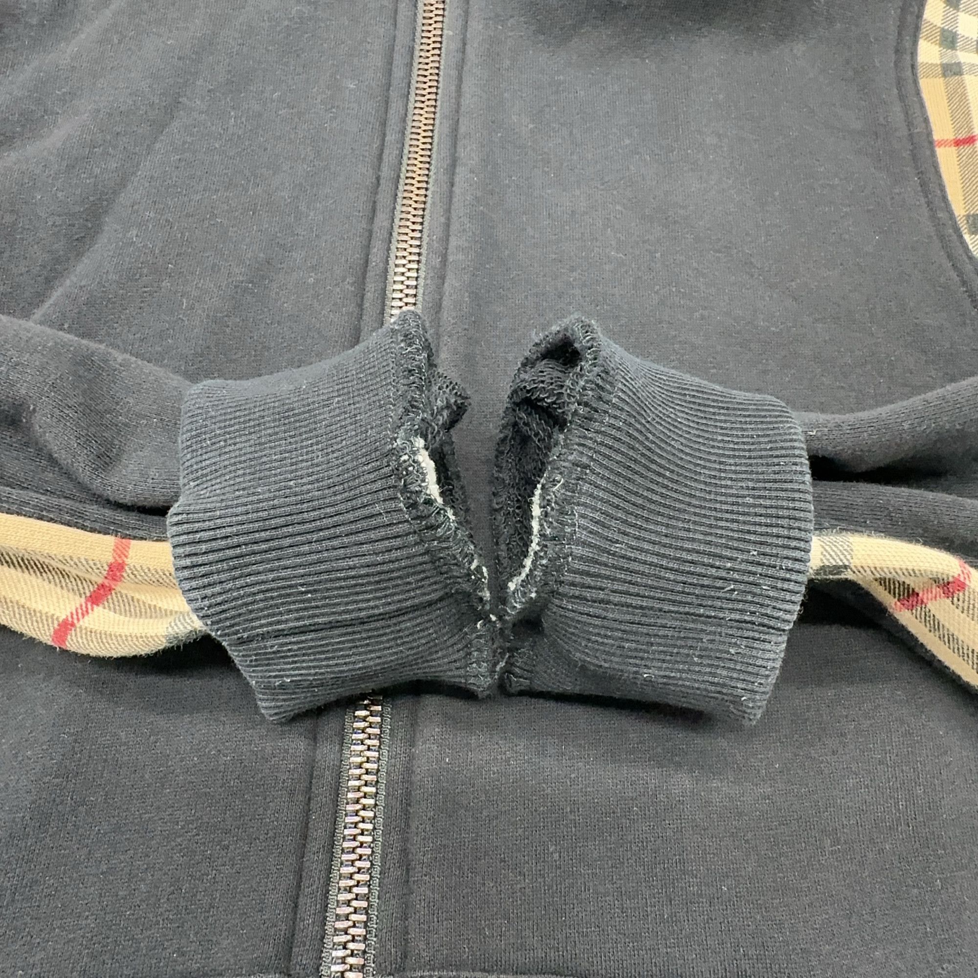 Burberry Burberry Check Panel Zip Hoodie Size M Size US M / EU 48-50 / 2 - 12 Thumbnail