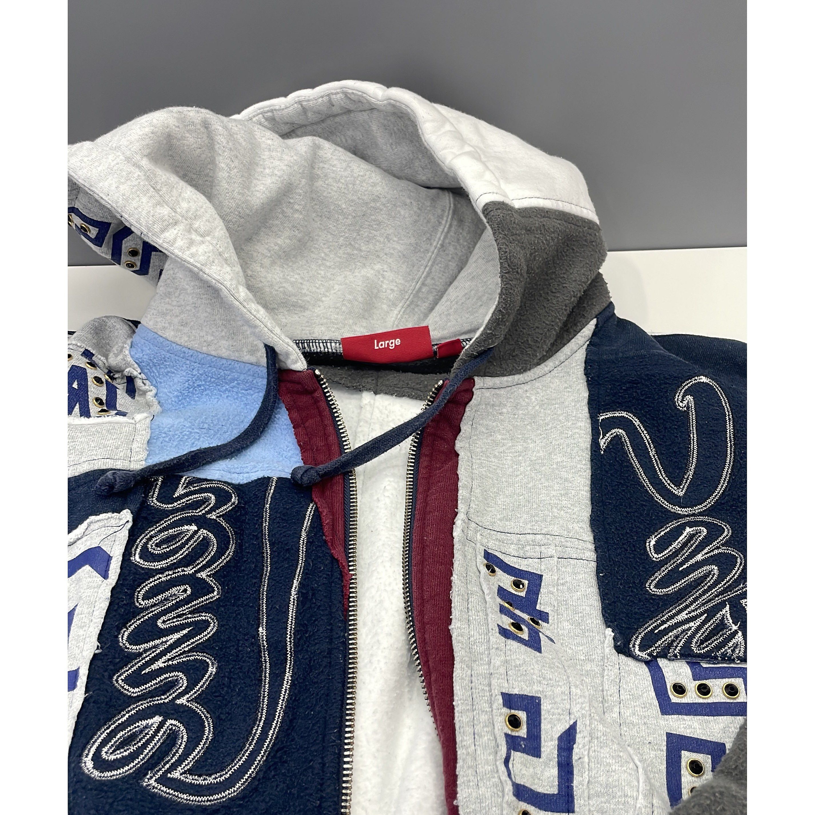Supreme Supreme Patchwork Zip Up Hoodie Size L Size US L / EU 52-54 / 3 - 6 Thumbnail