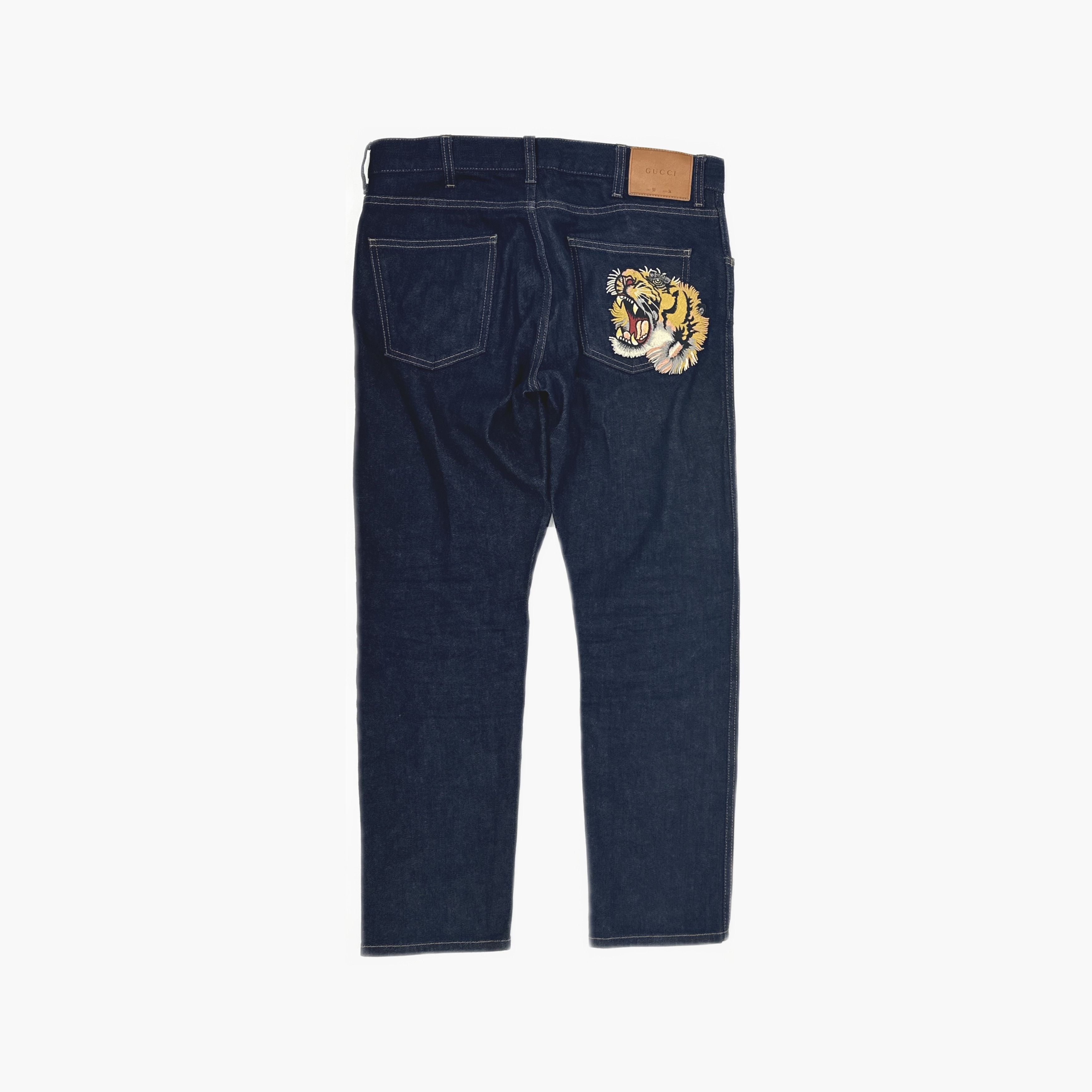 Gucci Gucci Tiger Embroidered Denim Jeans Size 34 Size US 34 / EU 50 - 2 Thumbnail