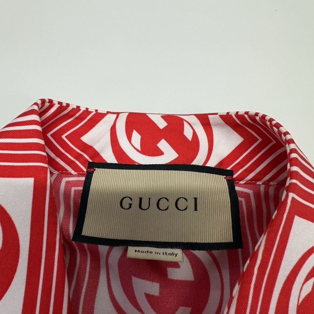 Gucci Gucci Geometric Print Silk Button Up Shirt Size 38 Size XS / US 0-2 / IT 36-38 - 5 Thumbnail