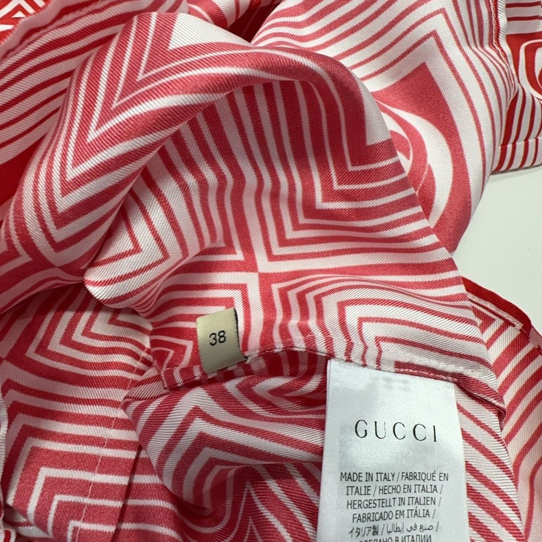 Gucci Gucci Geometric Print Silk Button Up Shirt Size 38 Size XS / US 0-2 / IT 36-38 - 3 Thumbnail