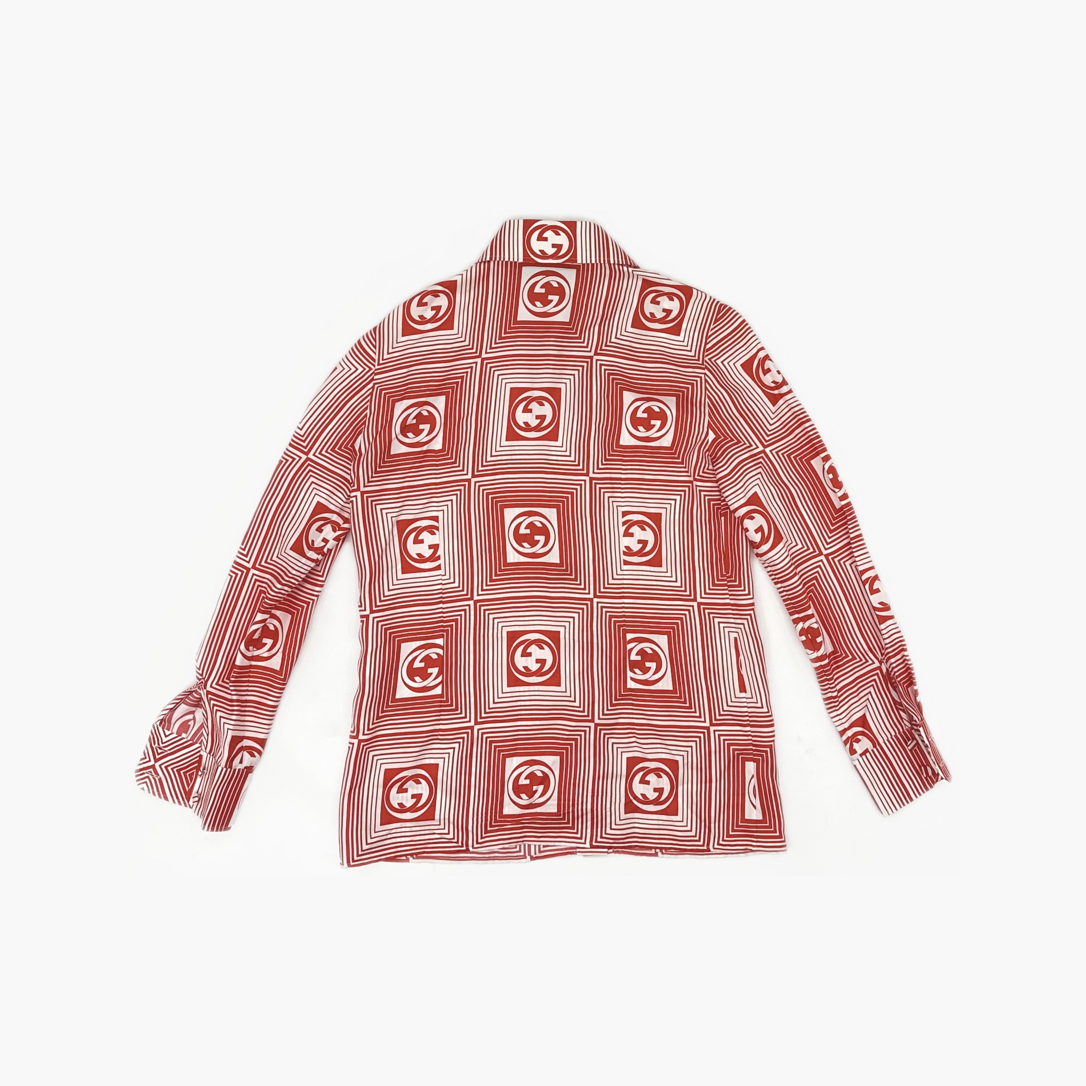 Gucci Gucci Geometric Print Silk Button Up Shirt Size 38 Size XS / US 0-2 / IT 36-38 - 2 Thumbnail