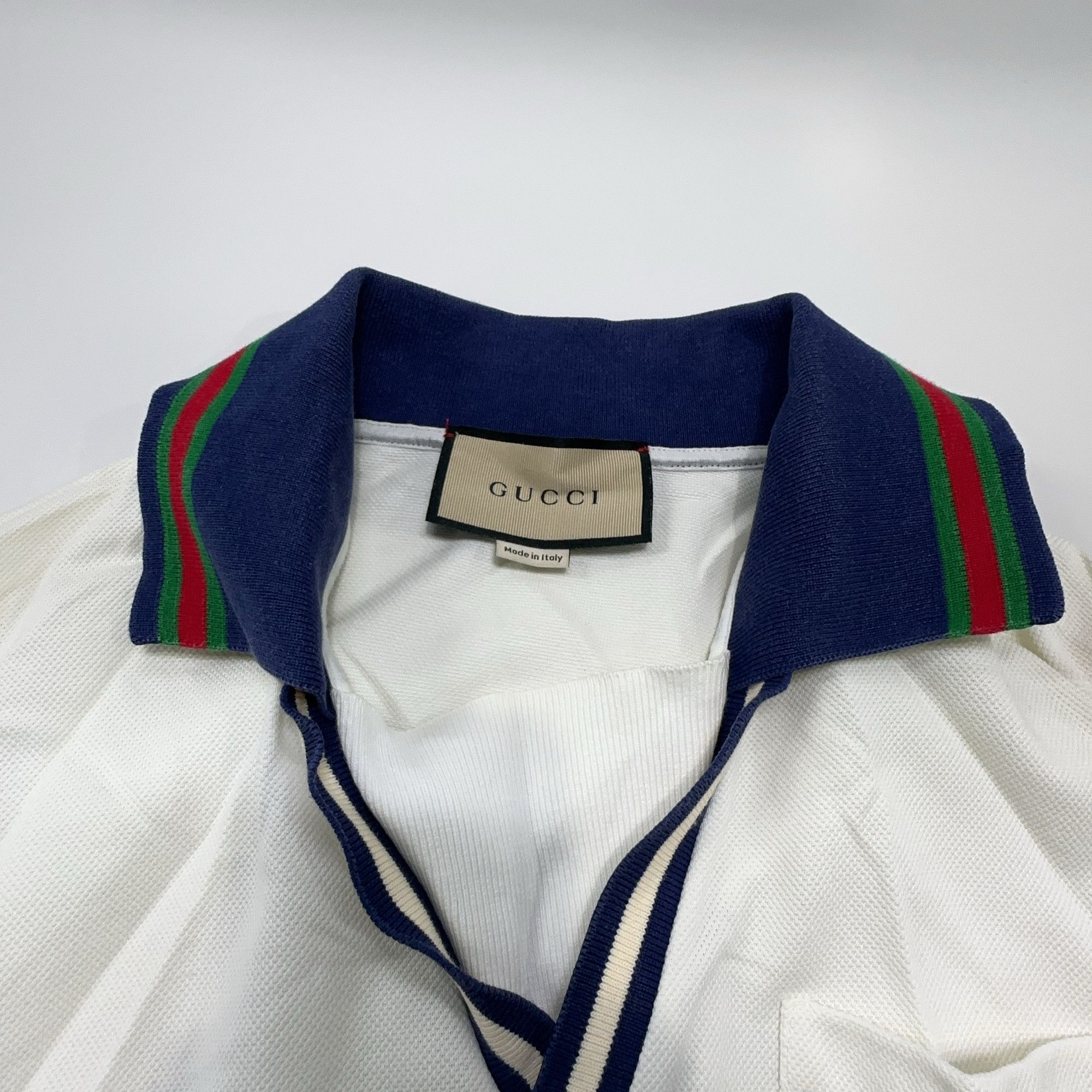 Gucci Gucci Striped Trim V-Neck Polo Shirt Size XS Size US XS / EU 42 / 0 - 6 Thumbnail