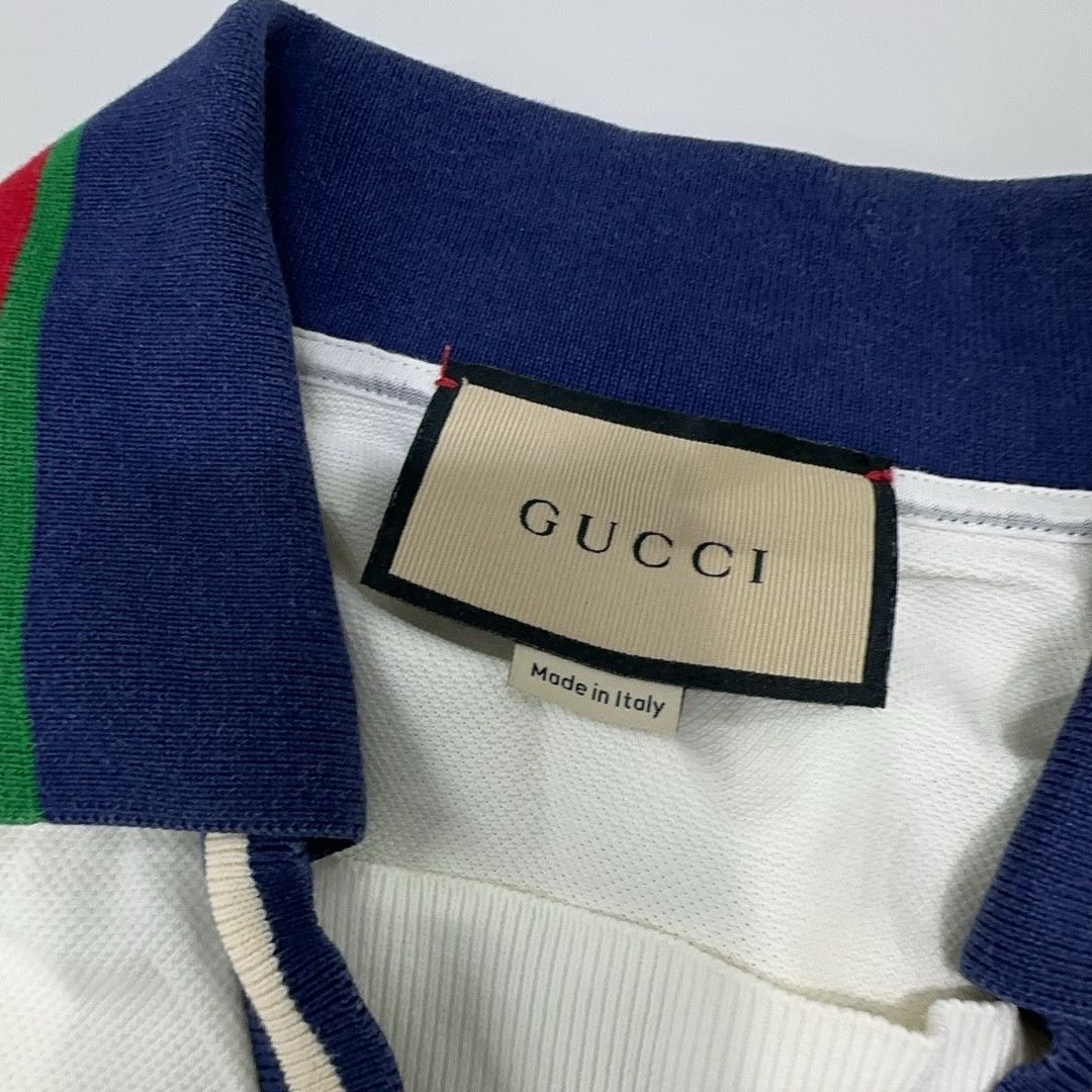 Gucci Gucci Striped Trim V-Neck Polo Shirt Size XS Size US XS / EU 42 / 0 - 5 Thumbnail