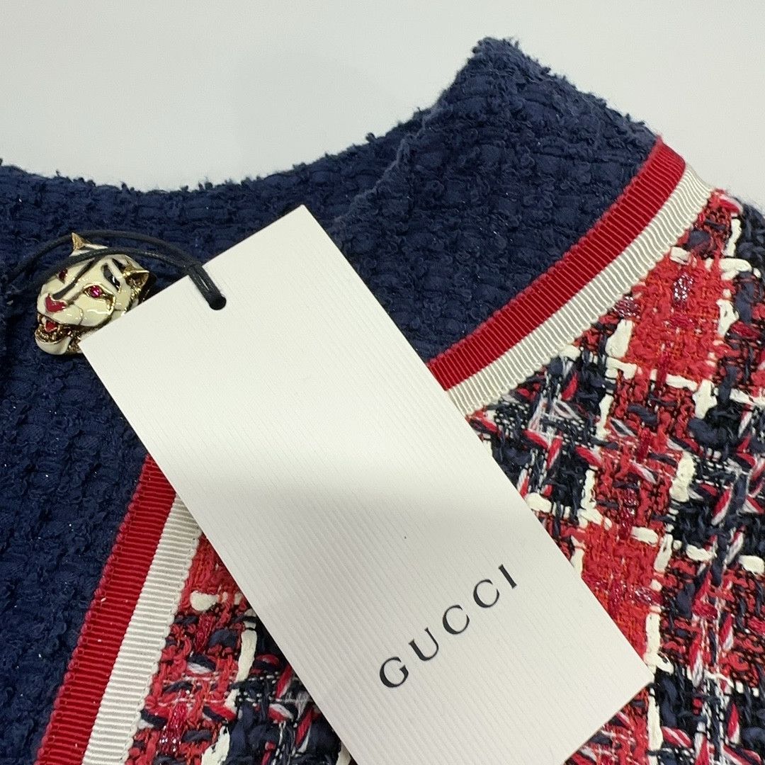 Gucci Gucci Red Tweed Check Mini Dress Size 40 Size S / US 4 / IT 40 - 5 Thumbnail