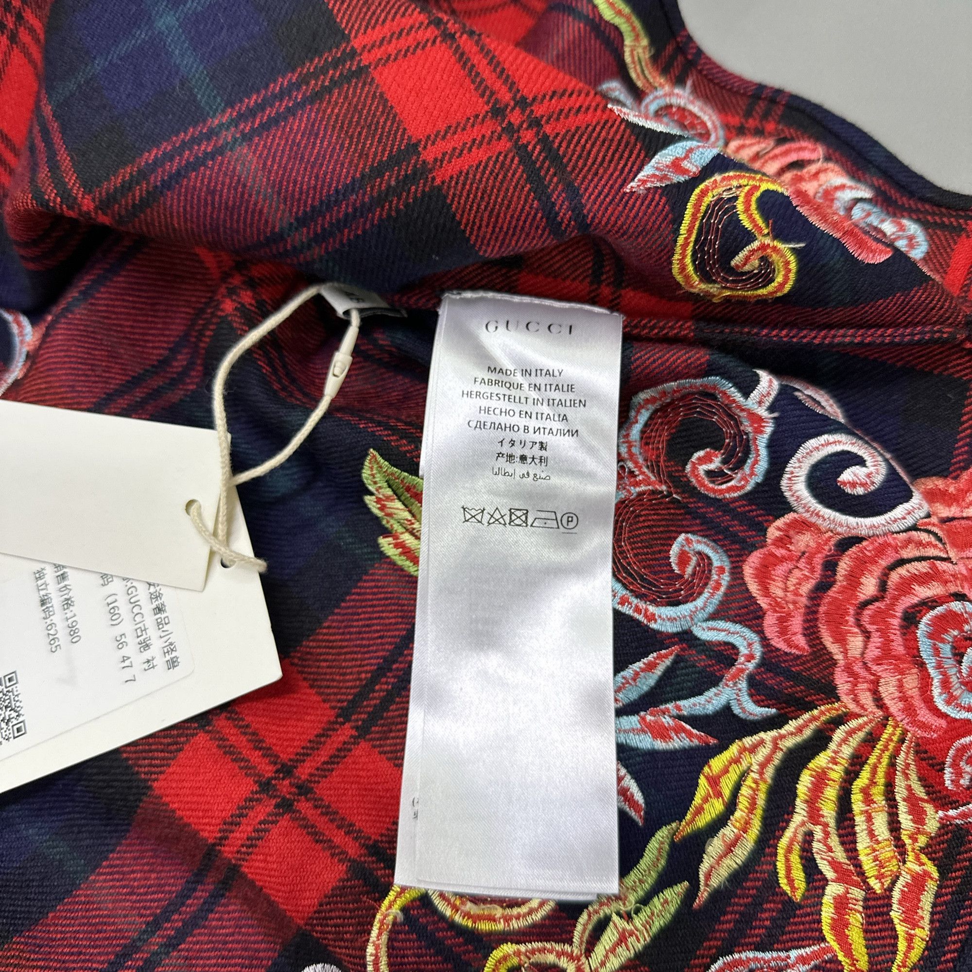 Gucci Gucci Dragon Embroidery Plaid Shirt Size 48 Size US M / EU 48-50 / 2 - 4 Thumbnail