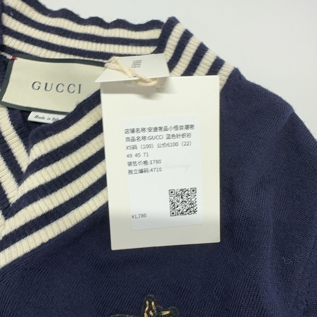 Gucci Gucci Bee Embroidered V-Neck Sweater Size XS Size US XS / EU 42 / 0 - 5 Thumbnail