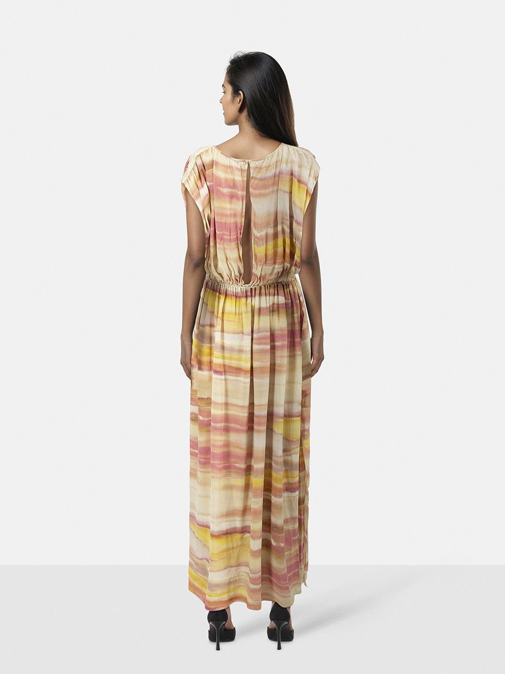 Loro Piana Yellow & Pink Maxi Dress Size L / US 10 / IT 46 - 2 Thumbnail
