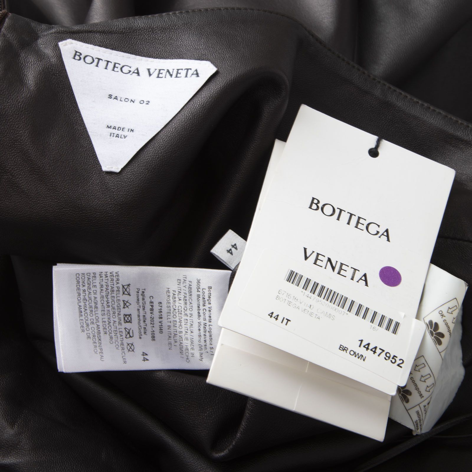 Bottega Veneta Fall 21 Salon 02 Brown Leather Top Size M / US 6-8 / IT 42-44 - 5 Thumbnail