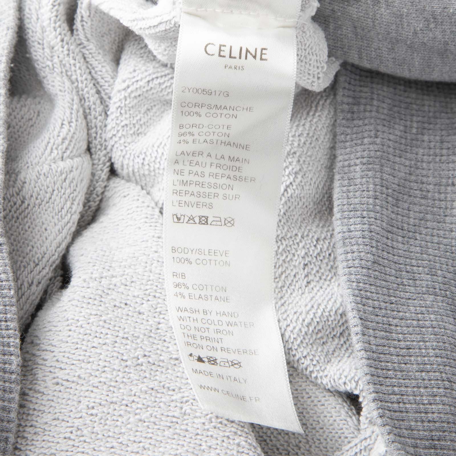 Celine Grey Logo Print Hoodie Size S / US 4 / IT 40 - 5 Thumbnail