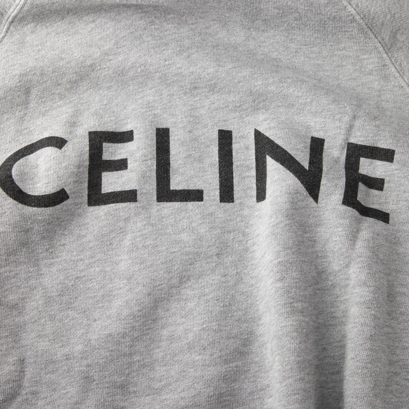 Celine Grey Logo Print Hoodie Size S / US 4 / IT 40 - 3 Thumbnail