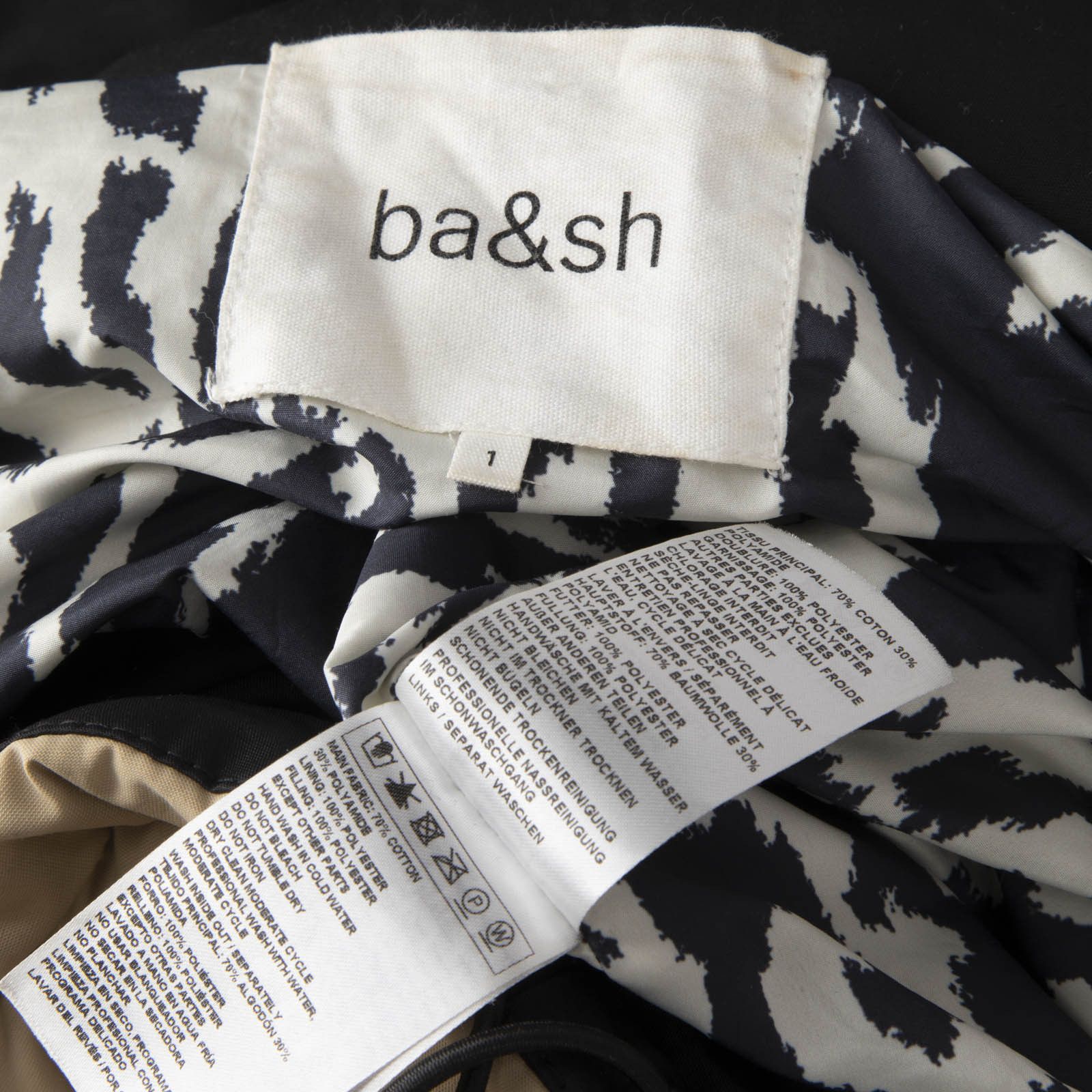 ba&sh Beige & Black Puffer Coat Size S / US 4 / IT 40 - 9 Thumbnail