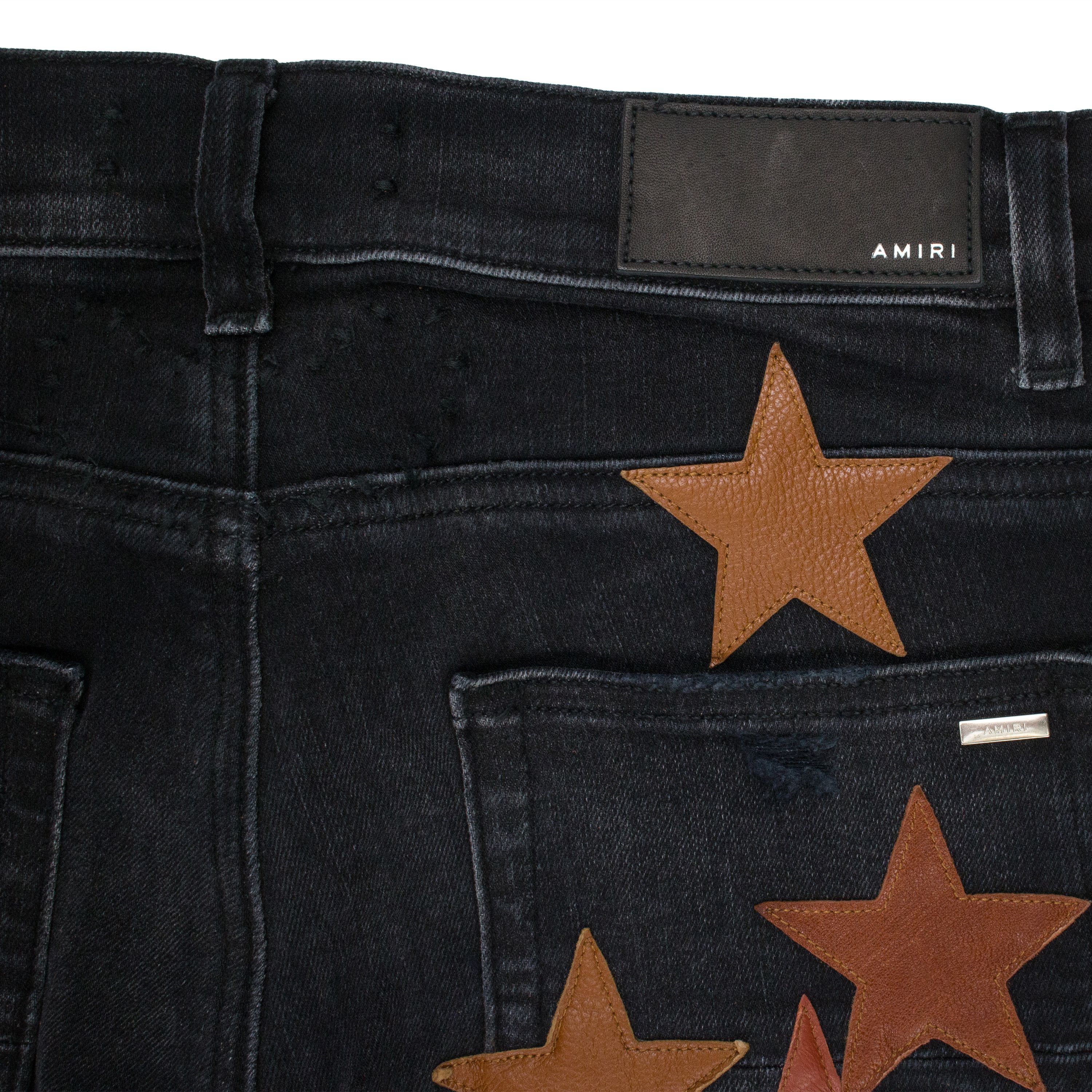 Amiri Amiri STAR APPLIQUE CHEMIST AGED BLACK JEANS Size 32 Size US 32 / EU 48 - 6 Thumbnail