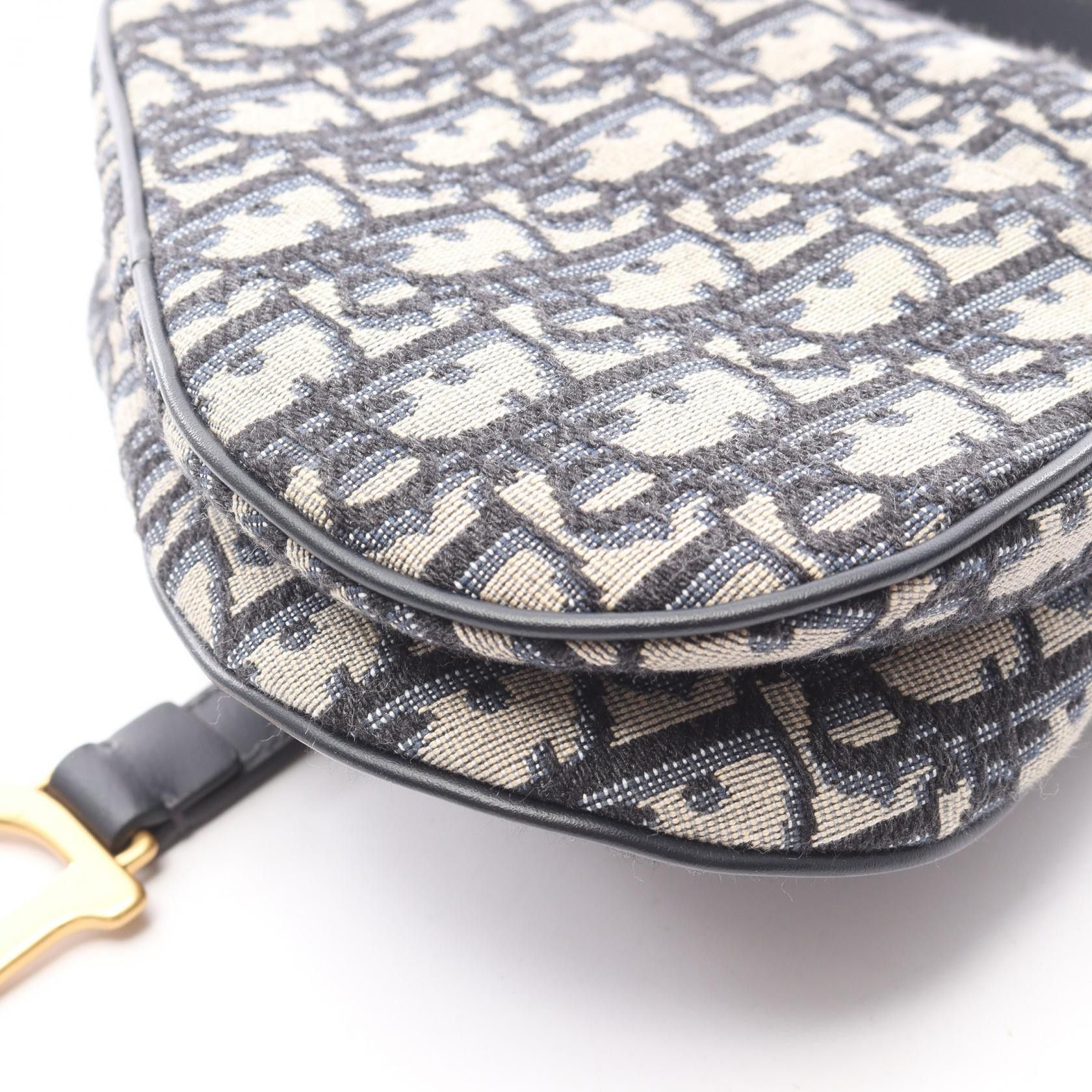 Dior Dior Dior Saddle Bag Oblique Jacquard 2way handbag Leather Shoulder Bag DUTY FREE for USA Size ONE SIZE - 5 Thumbnail