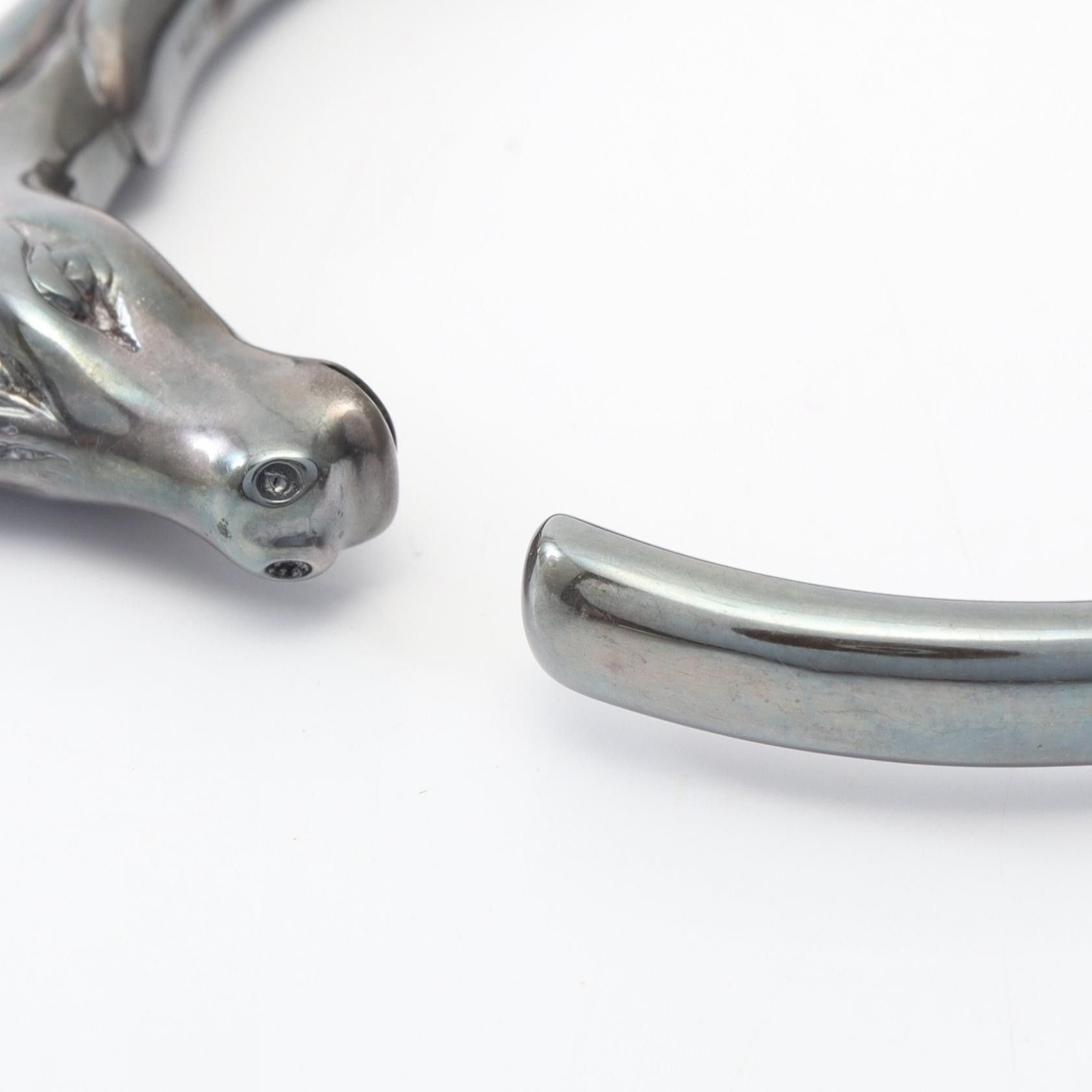 Hermes Hermes Hermes Cheval Horse Stainless Steel Bracelet Metal Bangle DUTY FREE for USA Size ONE SIZE - 3 Thumbnail
