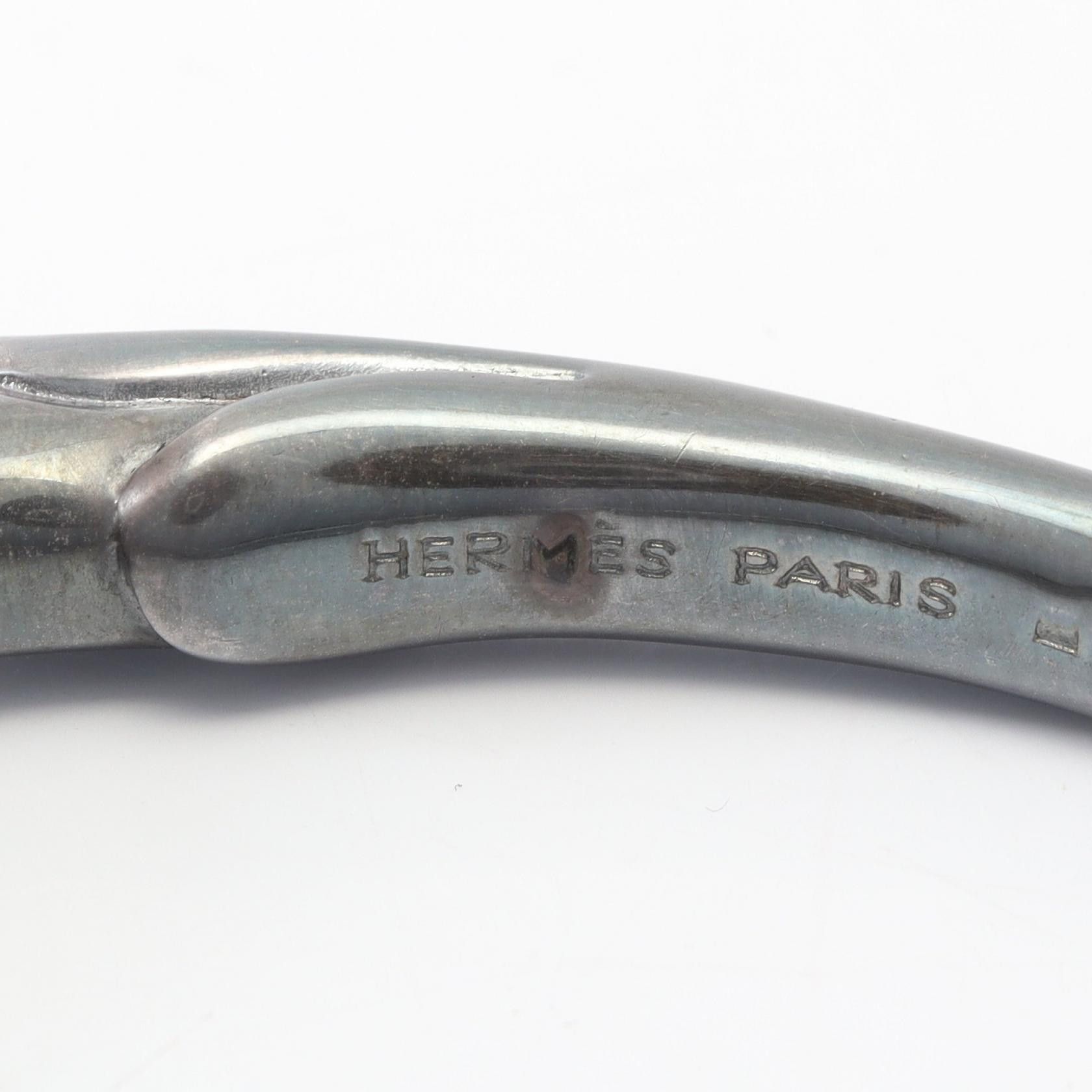 Hermes Hermes Hermes Cheval Horse Stainless Steel Bracelet Metal Bangle DUTY FREE for USA Size ONE SIZE - 4 Thumbnail