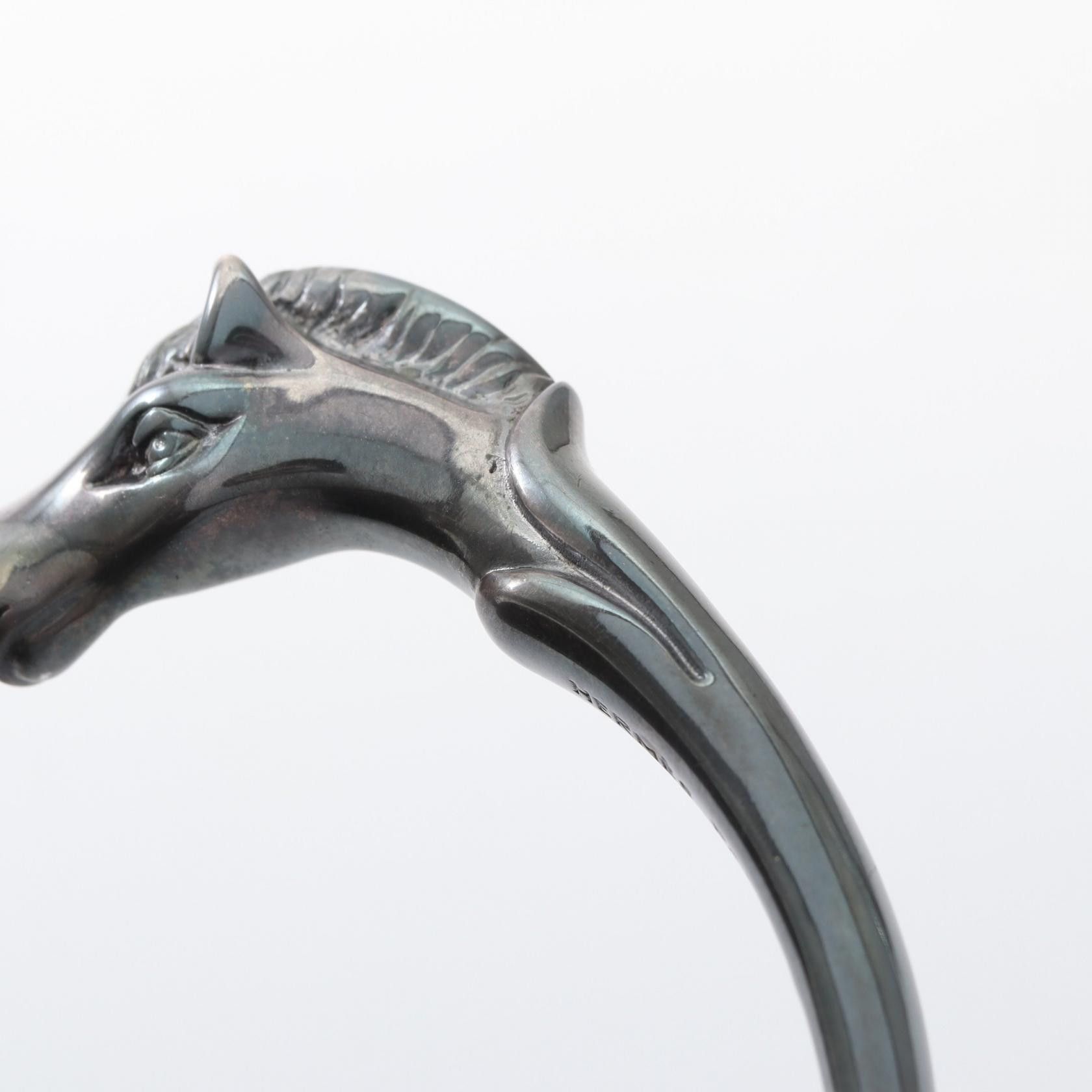 Hermes Hermes Hermes Cheval Horse Stainless Steel Bracelet Metal Bangle DUTY FREE for USA Size ONE SIZE - 6 Thumbnail