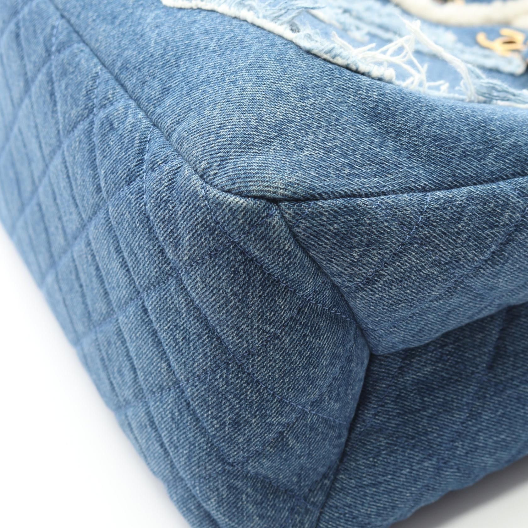 Chanel Chanel Chanel Large Shopping Bag Denim Shearling Tote Bag Textile Tote Bag AS0759 DUTY FREE for USA Size ONE SIZE - 6 Thumbnail