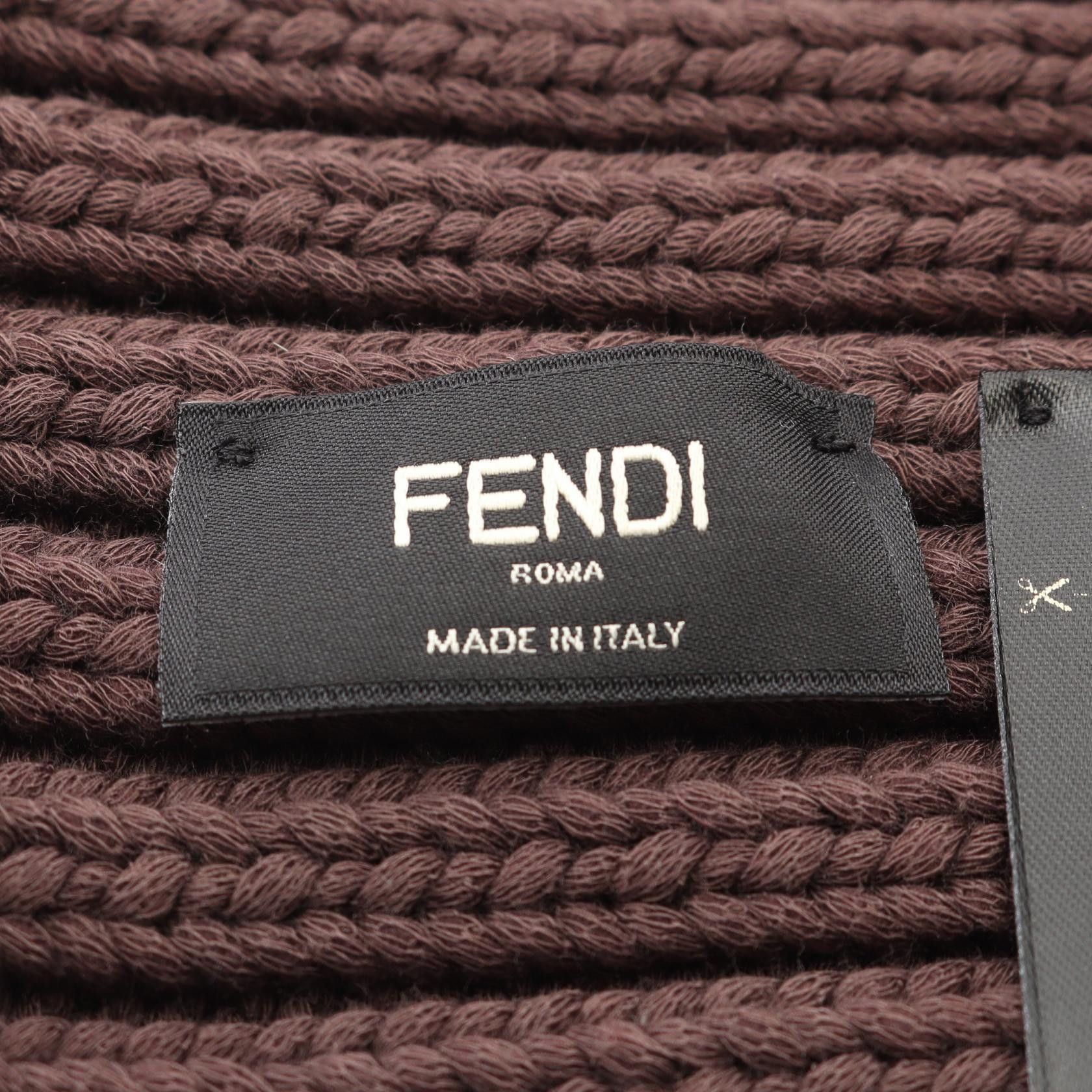 Fendi Fendi Fendi FF Logo Cotton Knit Cap Textile Hats DUTY FREE for USA Size ONE SIZE - 4 Thumbnail