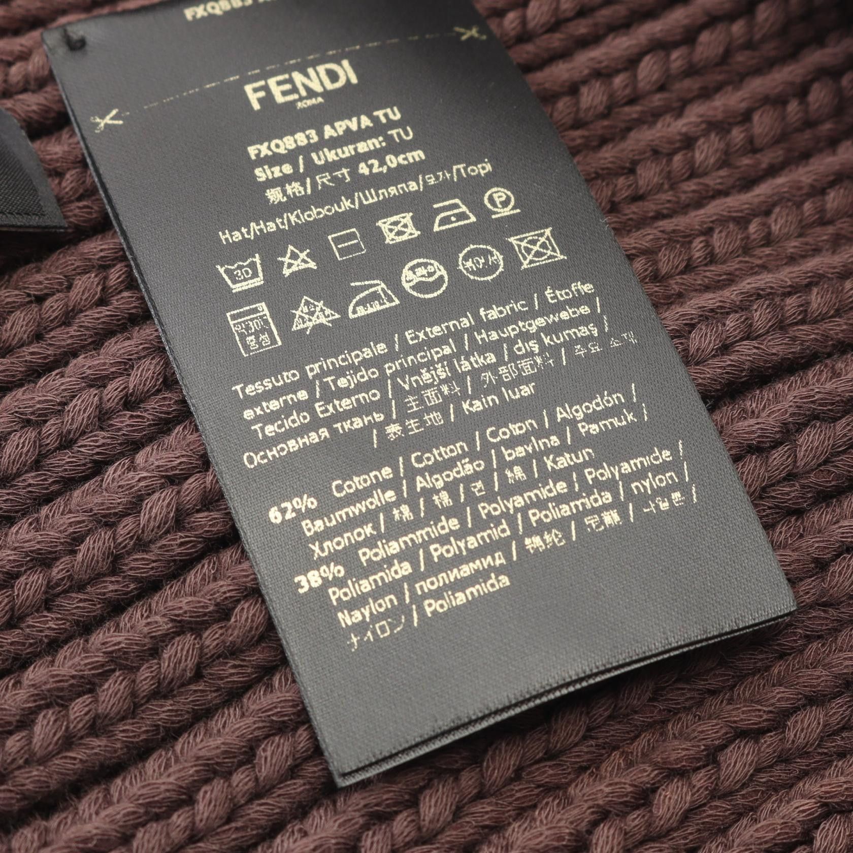 Fendi Fendi Fendi FF Logo Cotton Knit Cap Textile Hats DUTY FREE for USA Size ONE SIZE - 5 Thumbnail