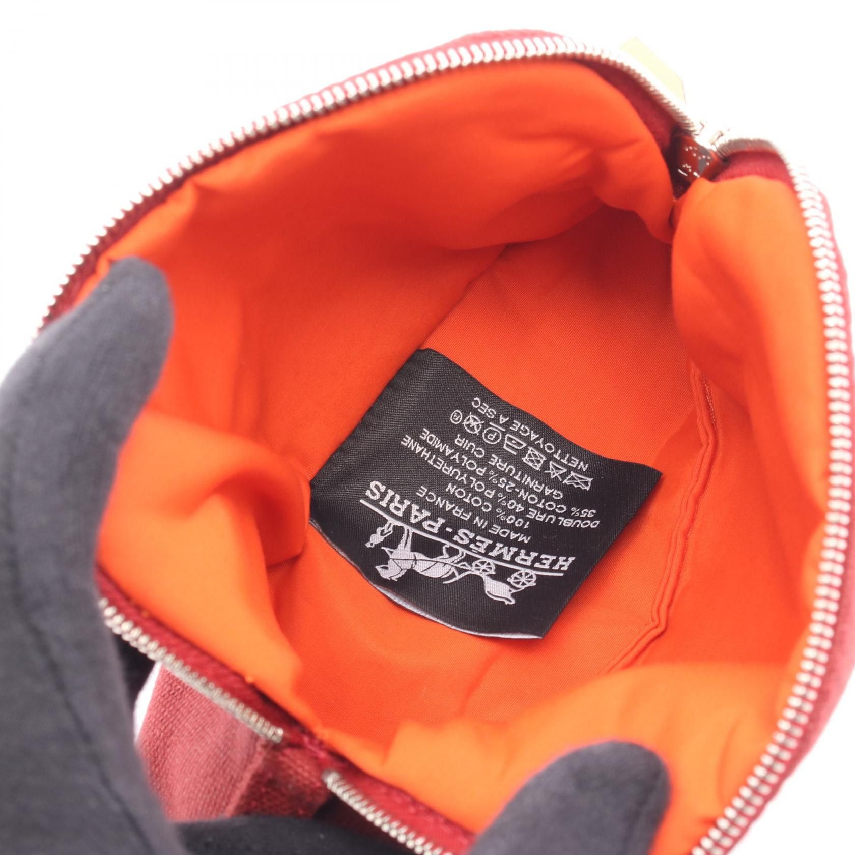 Hermes Hermes Hermes Bolide Pouch15 canvas leather pouch Textile Vanity Bag DUTY FREE for USA Size ONE SIZE - 3 Thumbnail
