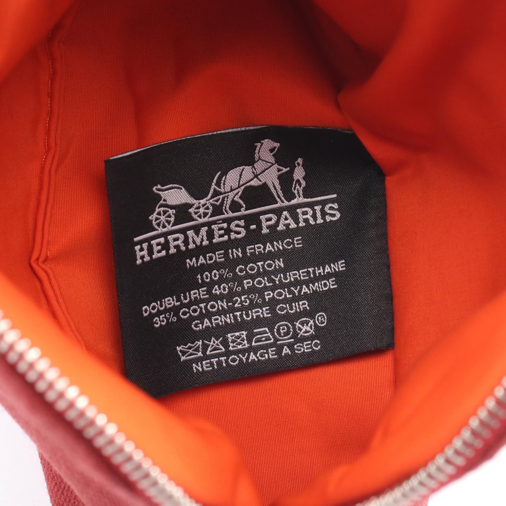 Hermes Hermes Hermes Bolide Pouch15 canvas leather pouch Textile Vanity Bag DUTY FREE for USA Size ONE SIZE - 4 Thumbnail