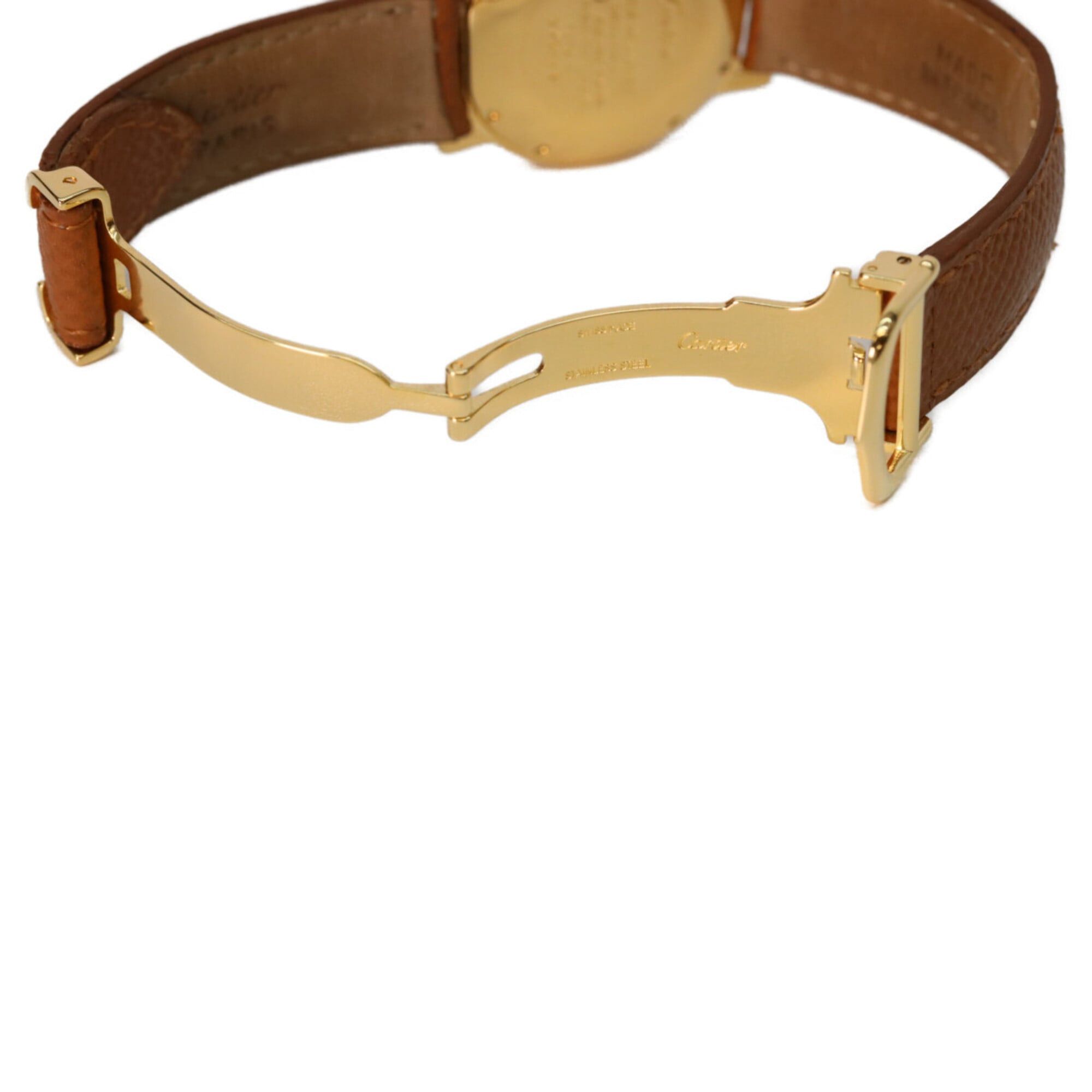 Cartier Cartier W1006922 925 Must de Ronde LM Vermeil Small Seconds Trinity Watch Gold Ivory Dial Ladies Size ONE SIZE - 4 Thumbnail