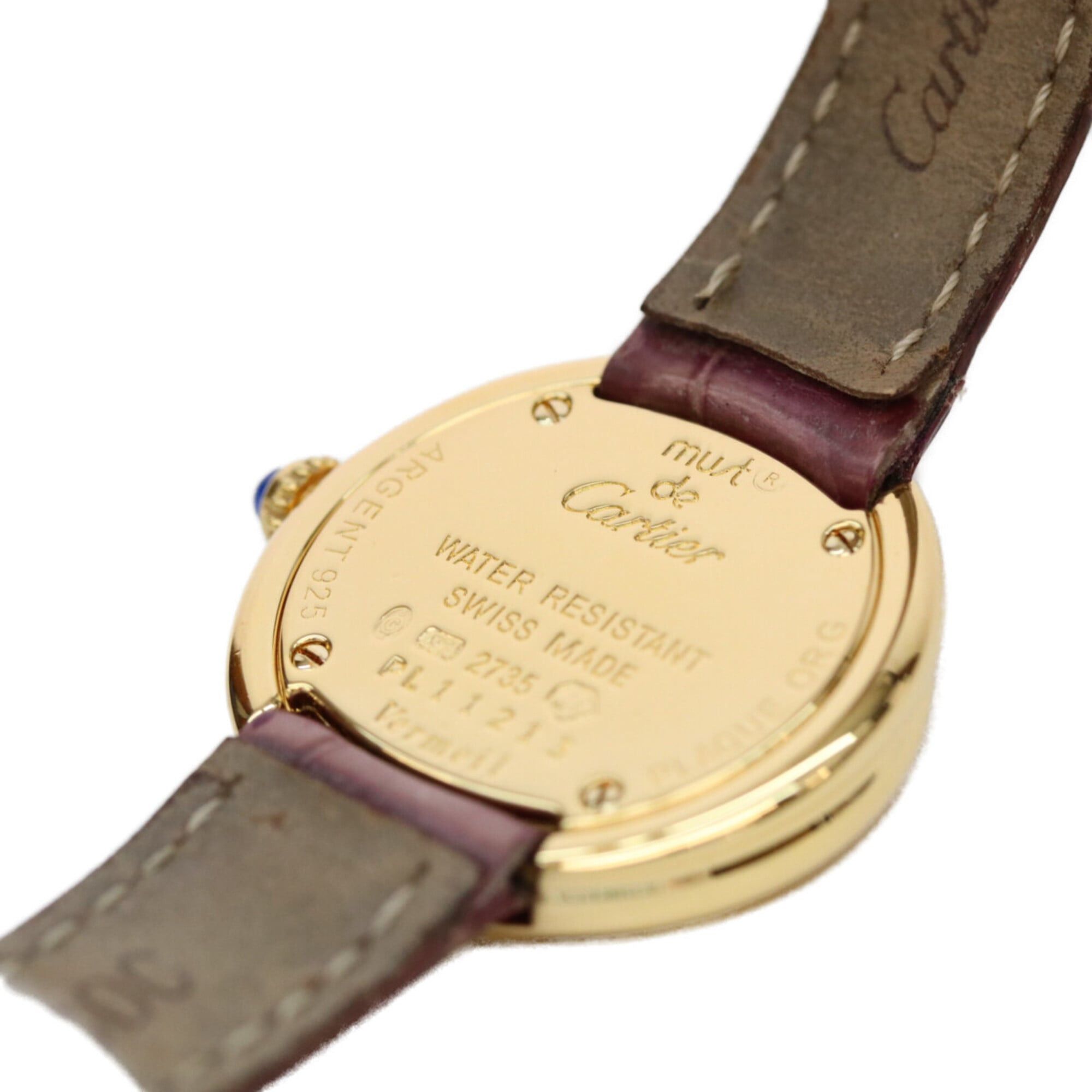 Cartier Cartier 925 W1010644 Must Trinity Vermeil SM Side Quartz Watch Gold White Dial Ladies Size ONE SIZE - 9 Thumbnail