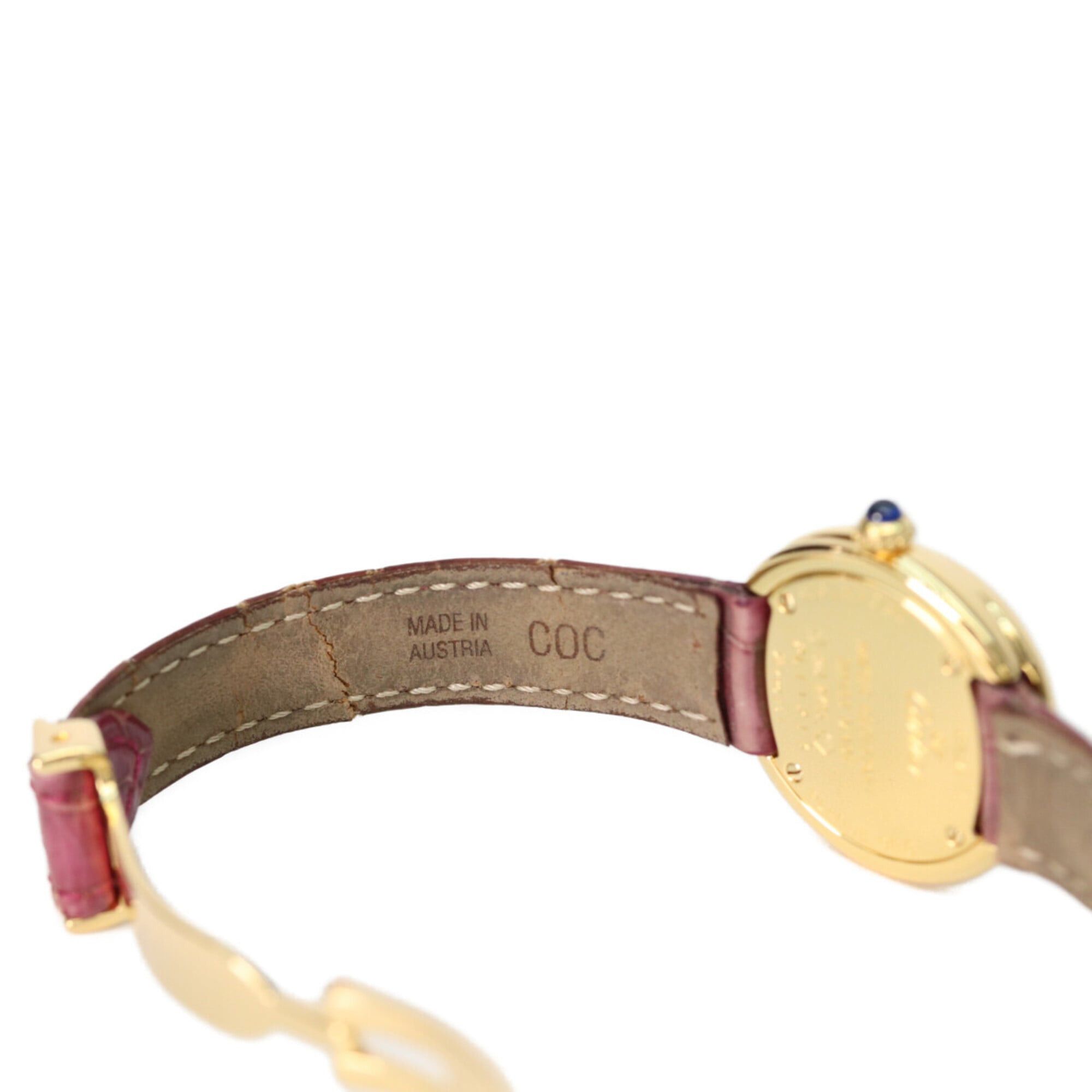 Cartier Cartier 925 W1010644 Must Trinity Vermeil SM Side Quartz Watch Gold White Dial Ladies Size ONE SIZE - 8 Thumbnail