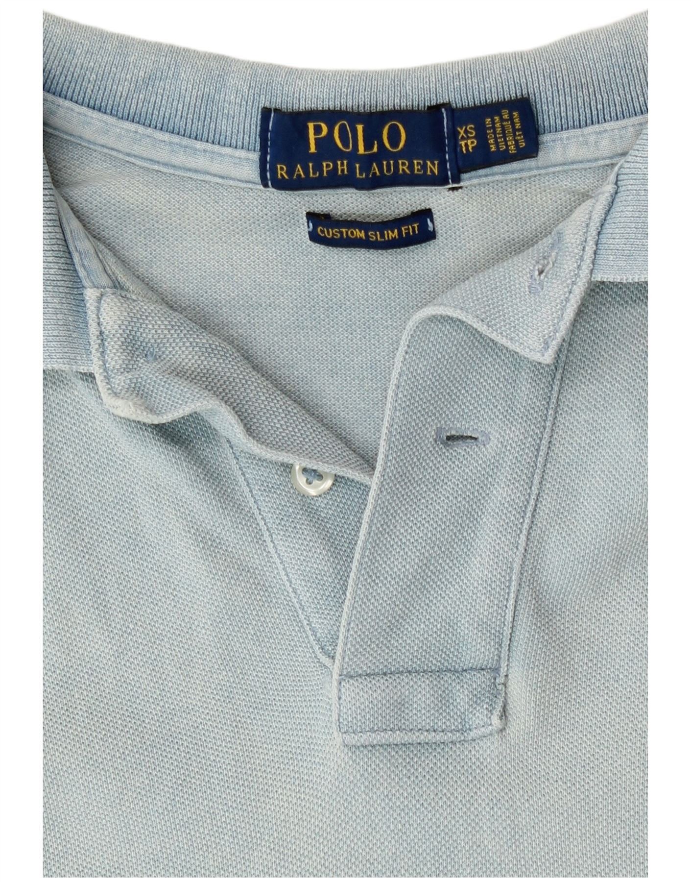 Polo Ralph Lauren Mens Custom Slim Fit Polo Shirt XS Blue Cotton Size US XS / EU 42 / 0 - 5 Thumbnail