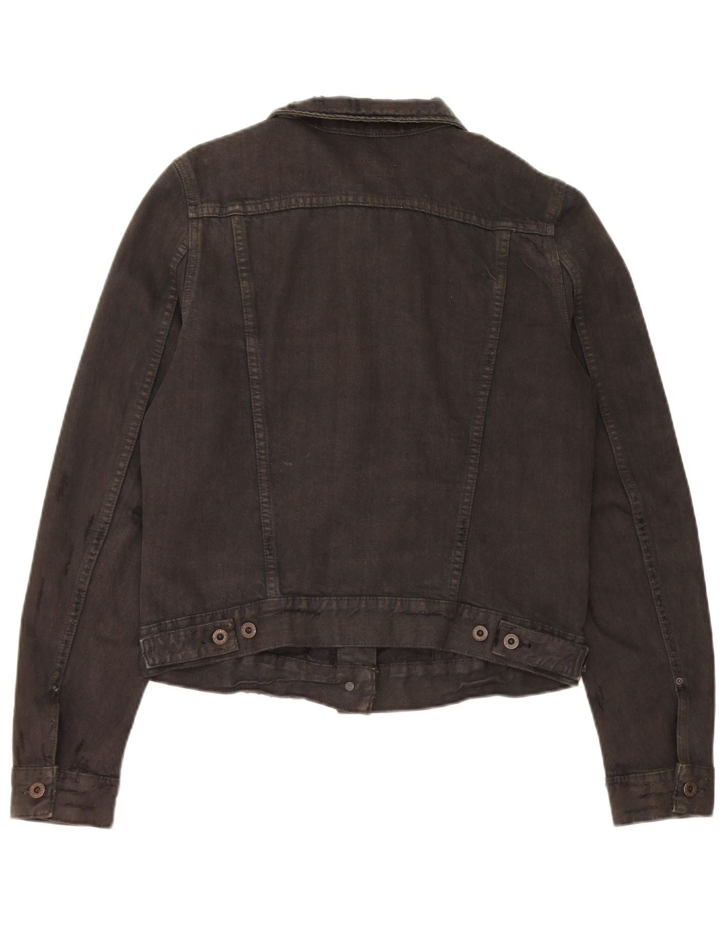 Polo Ralph Lauren Womens Distressed Crop Denim Jacket UK 14 Medium Black Size S / US 4 / IT 40 - 2 Thumbnail