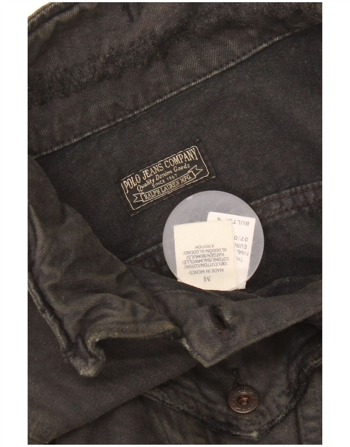 Polo Ralph Lauren Womens Distressed Crop Denim Jacket UK 14 Medium Black Size S / US 4 / IT 40 - 3 Thumbnail