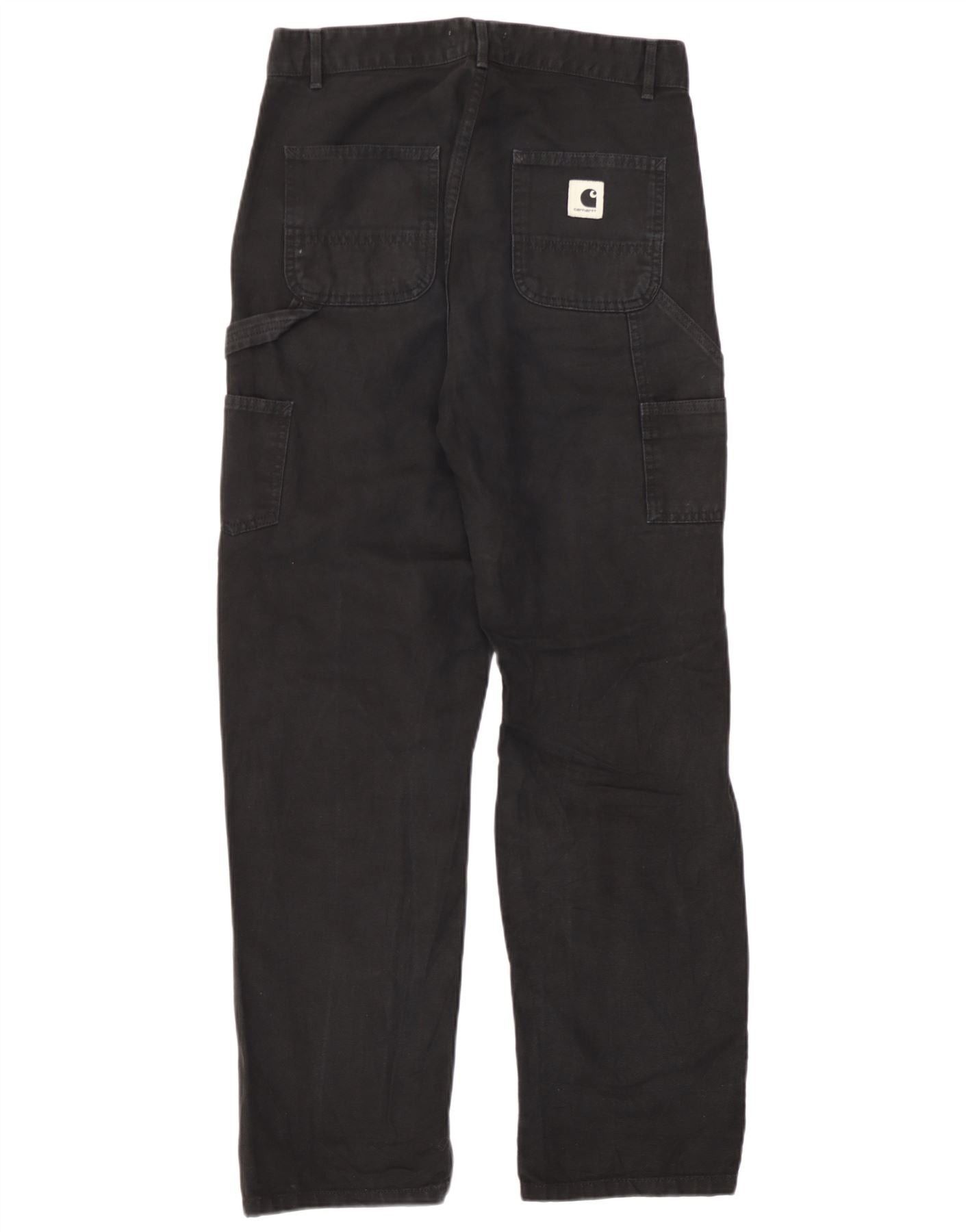 Carhartt Womens Relaxed Straight Cargo Trousers W26 L29 Black Cotton Size 42" / US 20 - 2 Thumbnail